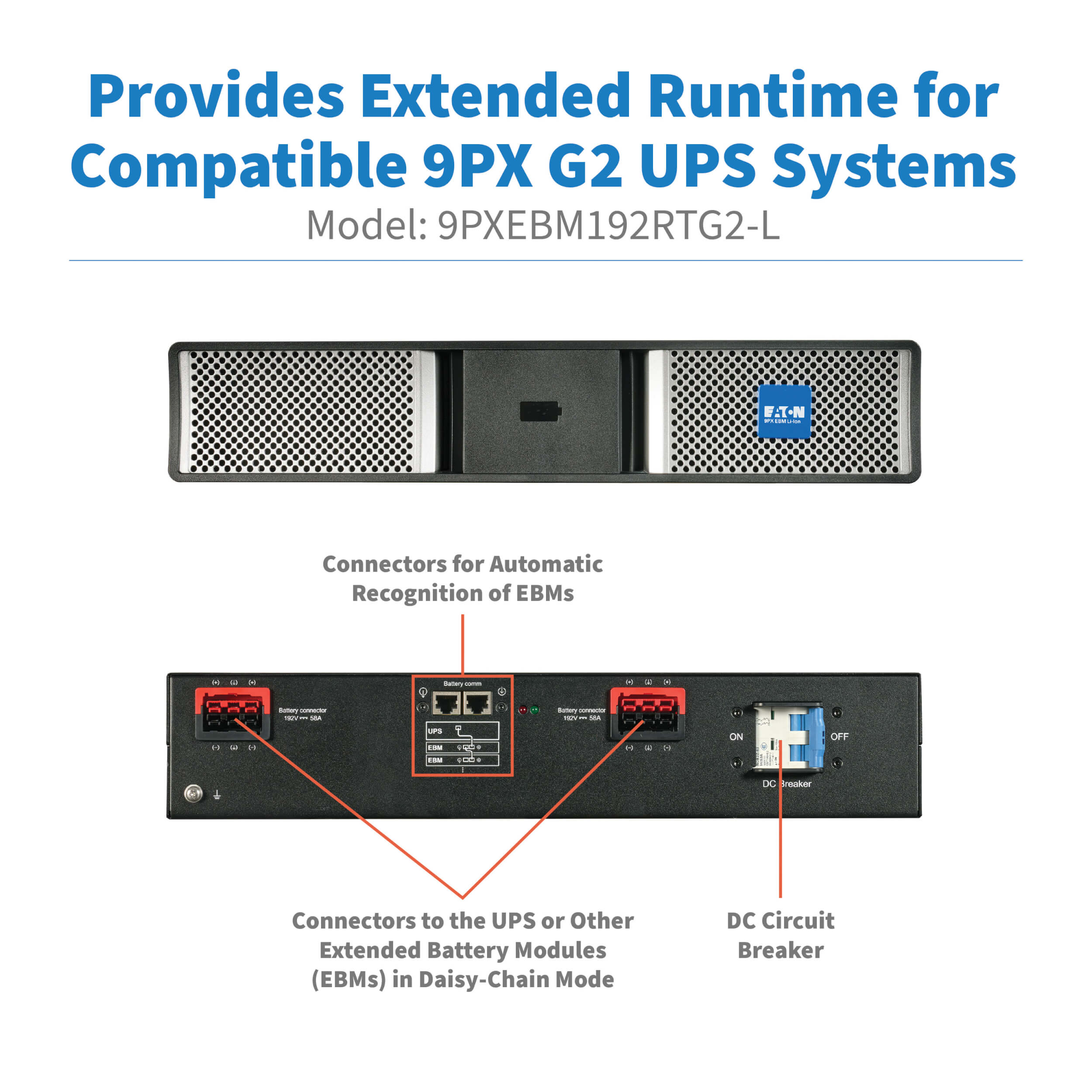 9PX G2 UPS External Battery, Lithium, 192V, 2U | Eaton