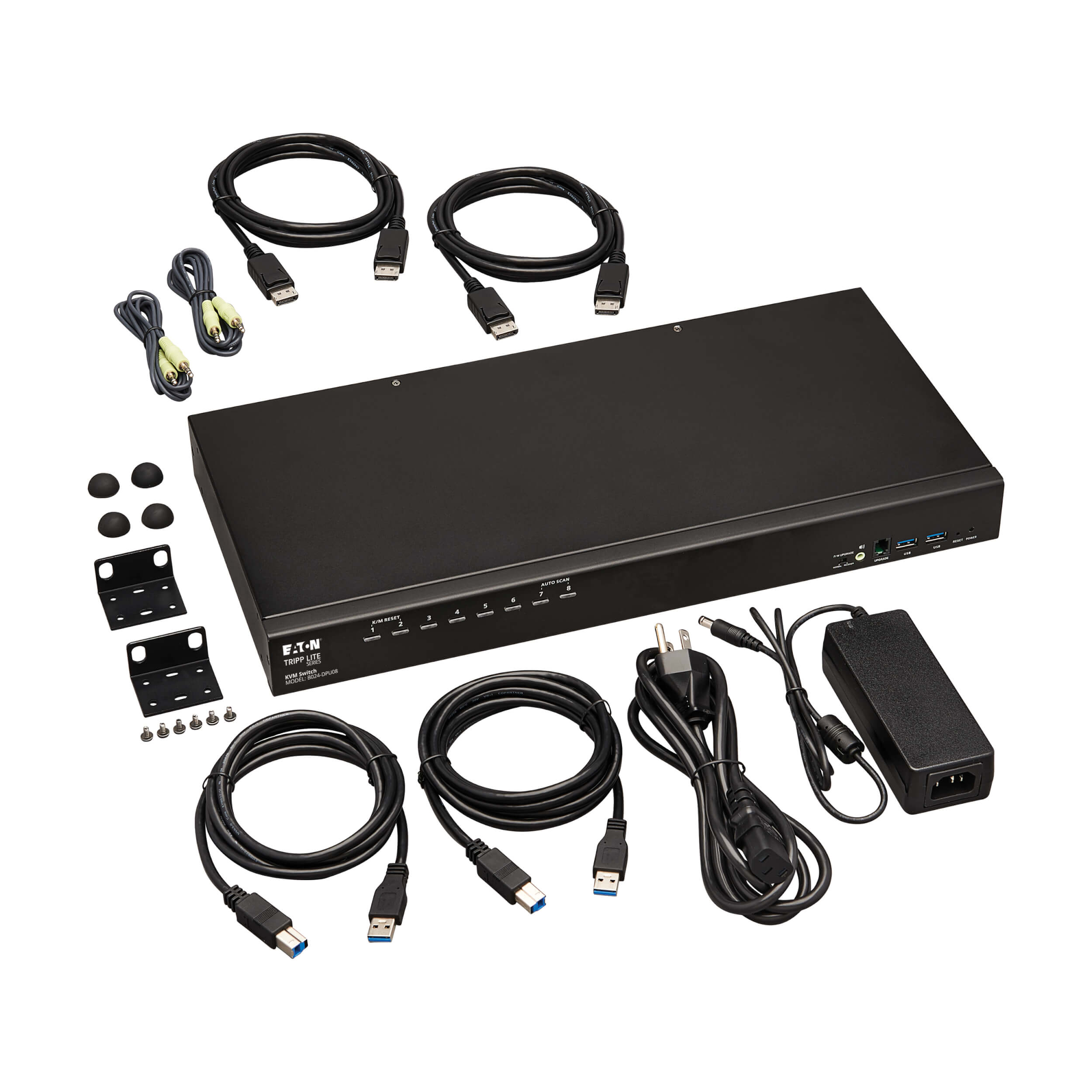 8Port Rack Mount DP/USB KVM Switch, 1U Eaton