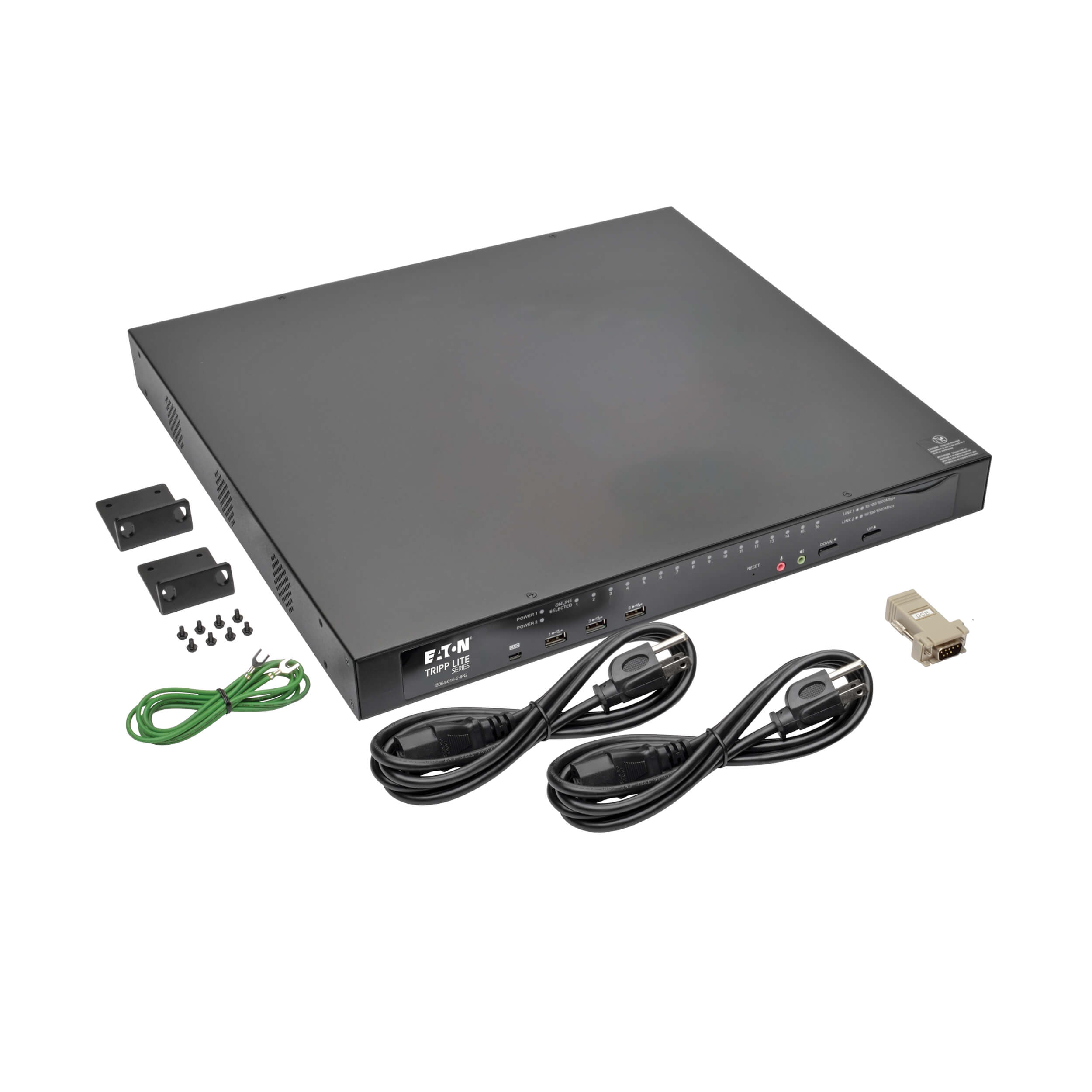 16Port IP KVM Switch, Cat5, 1U RackMount, 2+1 User, TAA Eaton