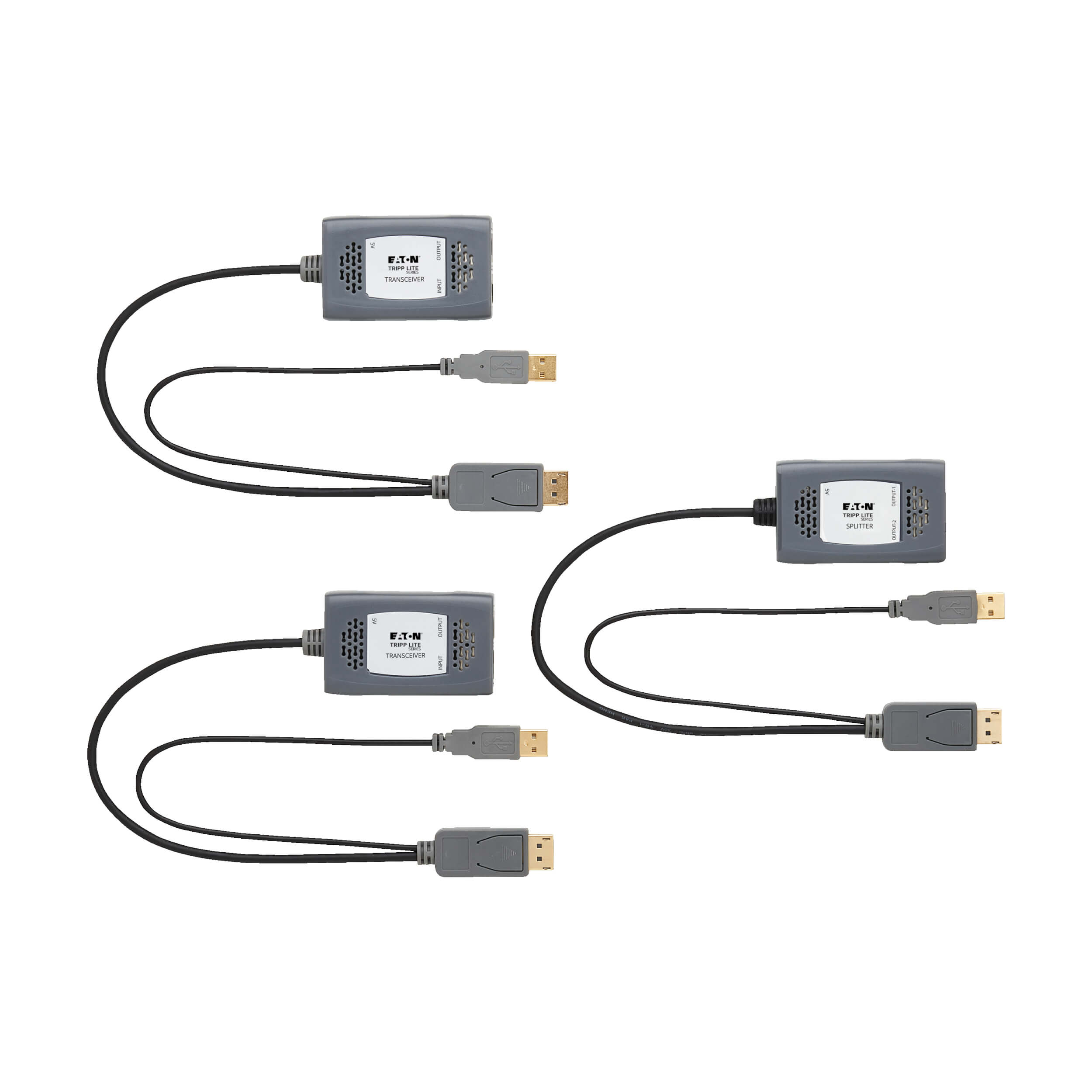 2Port DisplayPort over Cat6 Extender, 4K 60Hz Eaton
