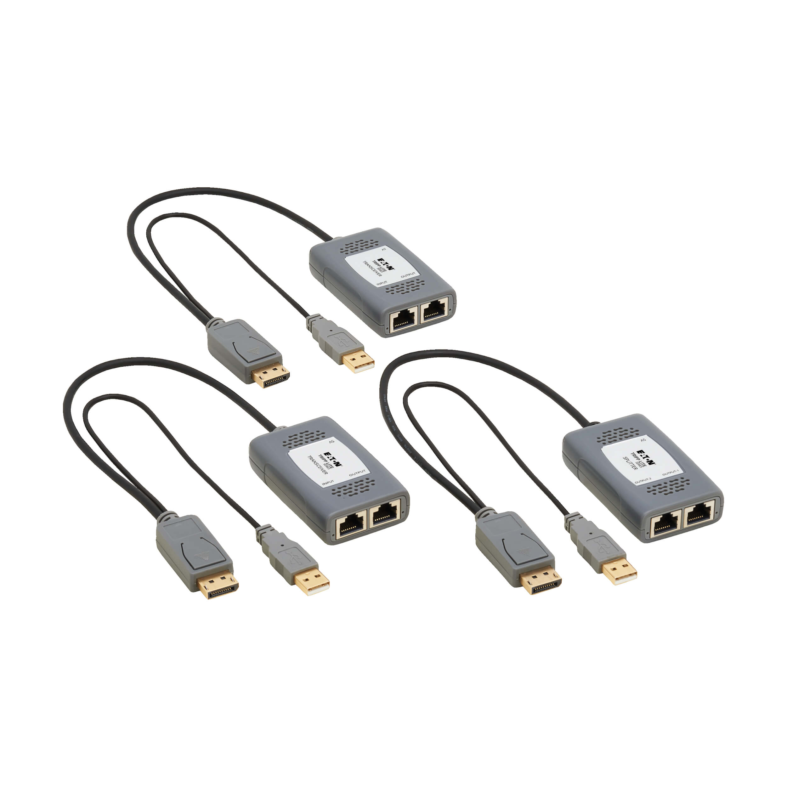 2Port DisplayPort over Cat6 Extender, 4K 60Hz Eaton