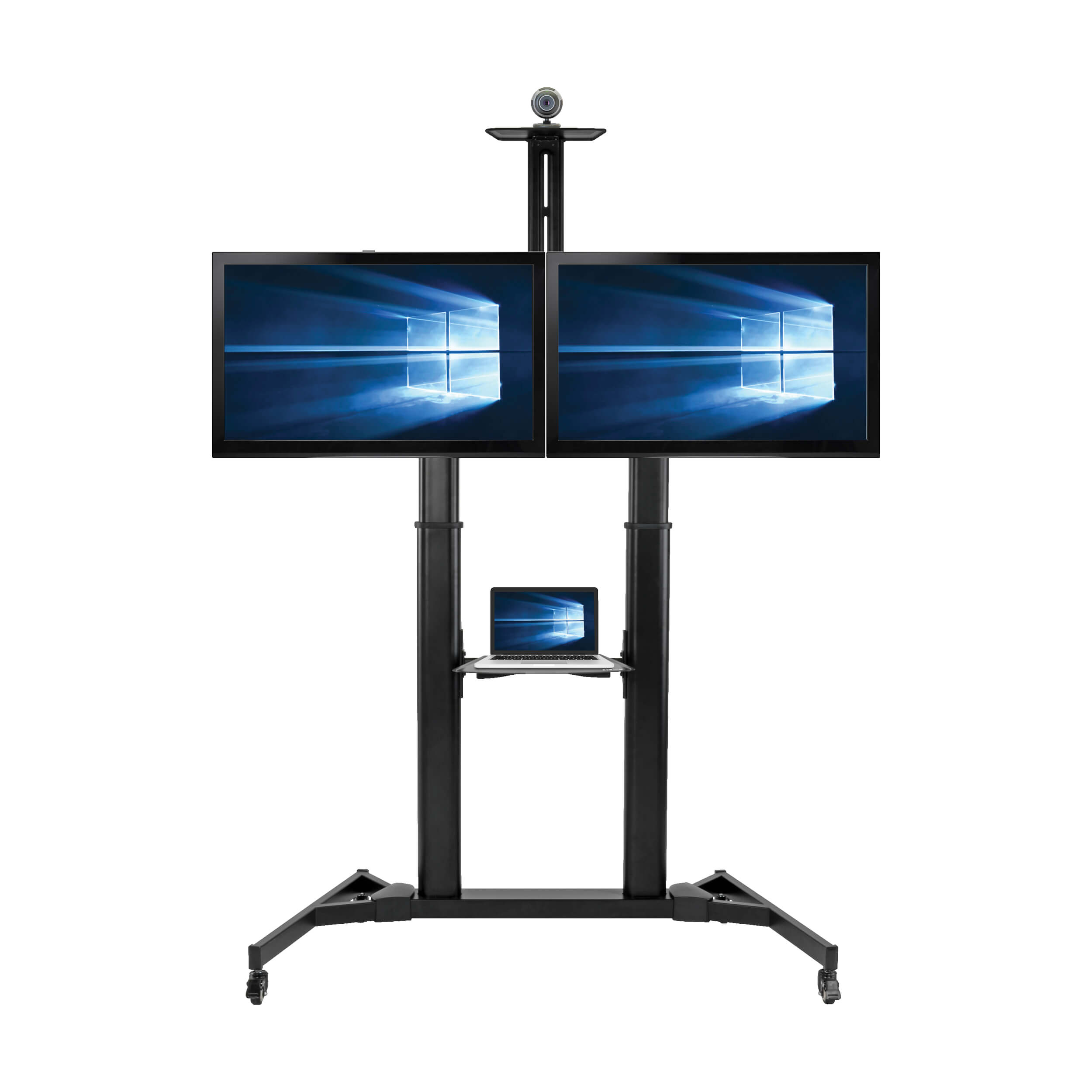 Rolling TV Monitor Cart, Dual Screen, 35in to 45in Eaton