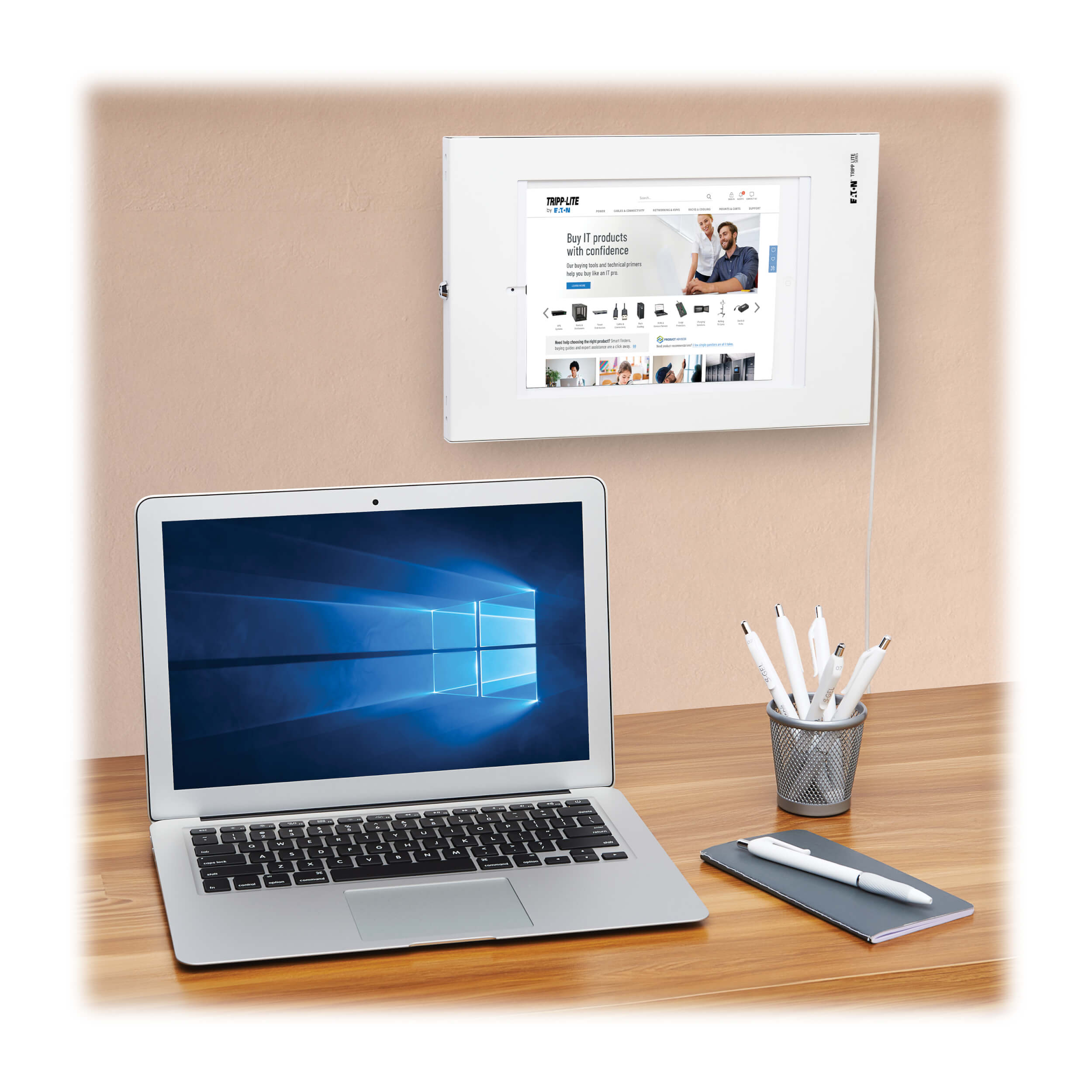 Secure Tablet Wall Mount, White Eaton