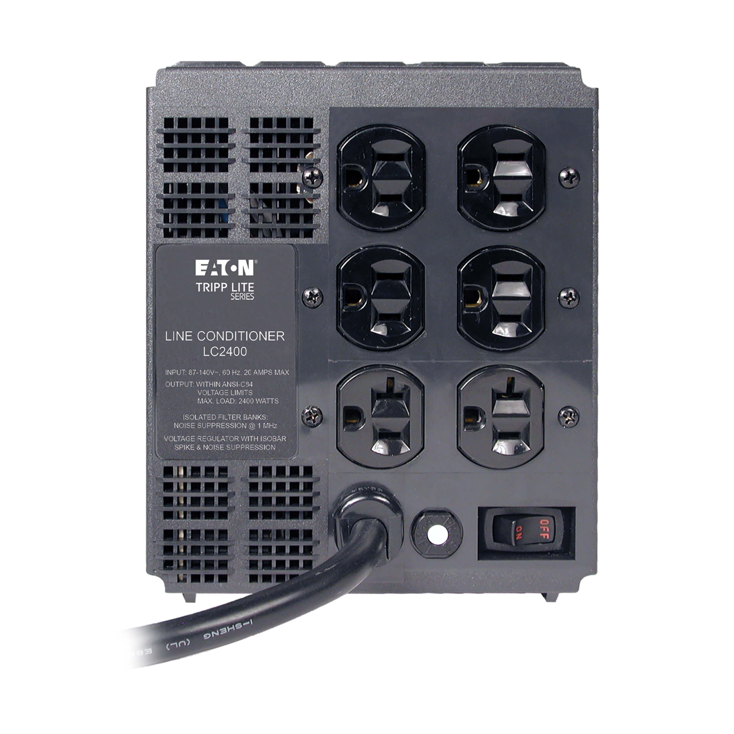 2400W 120V Power Conditioner, Voltage Regulation, Surge Protection, 6