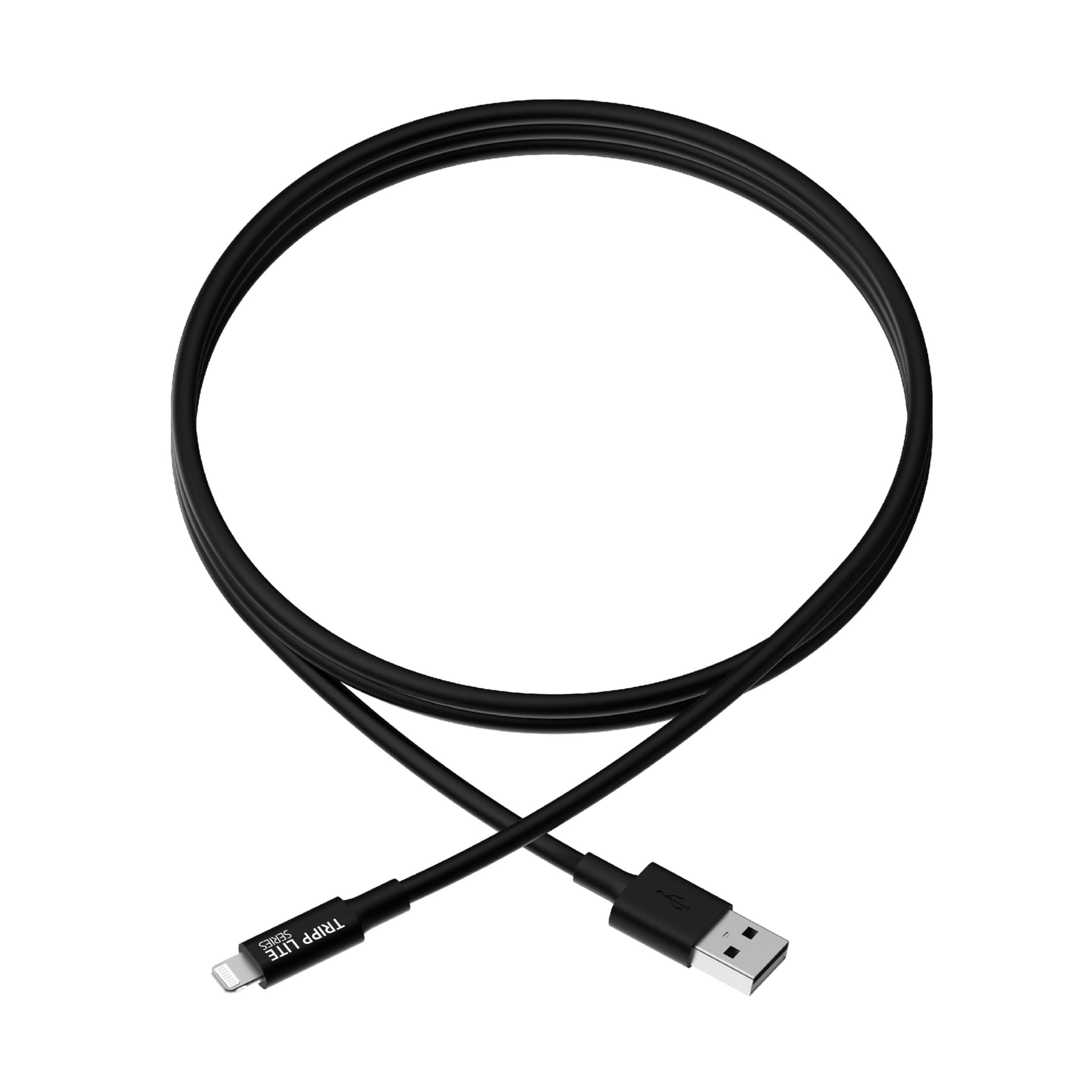 USB Sync/Charge Cable, Lightning Connector, Black, 10 ft. (3 m) Eaton