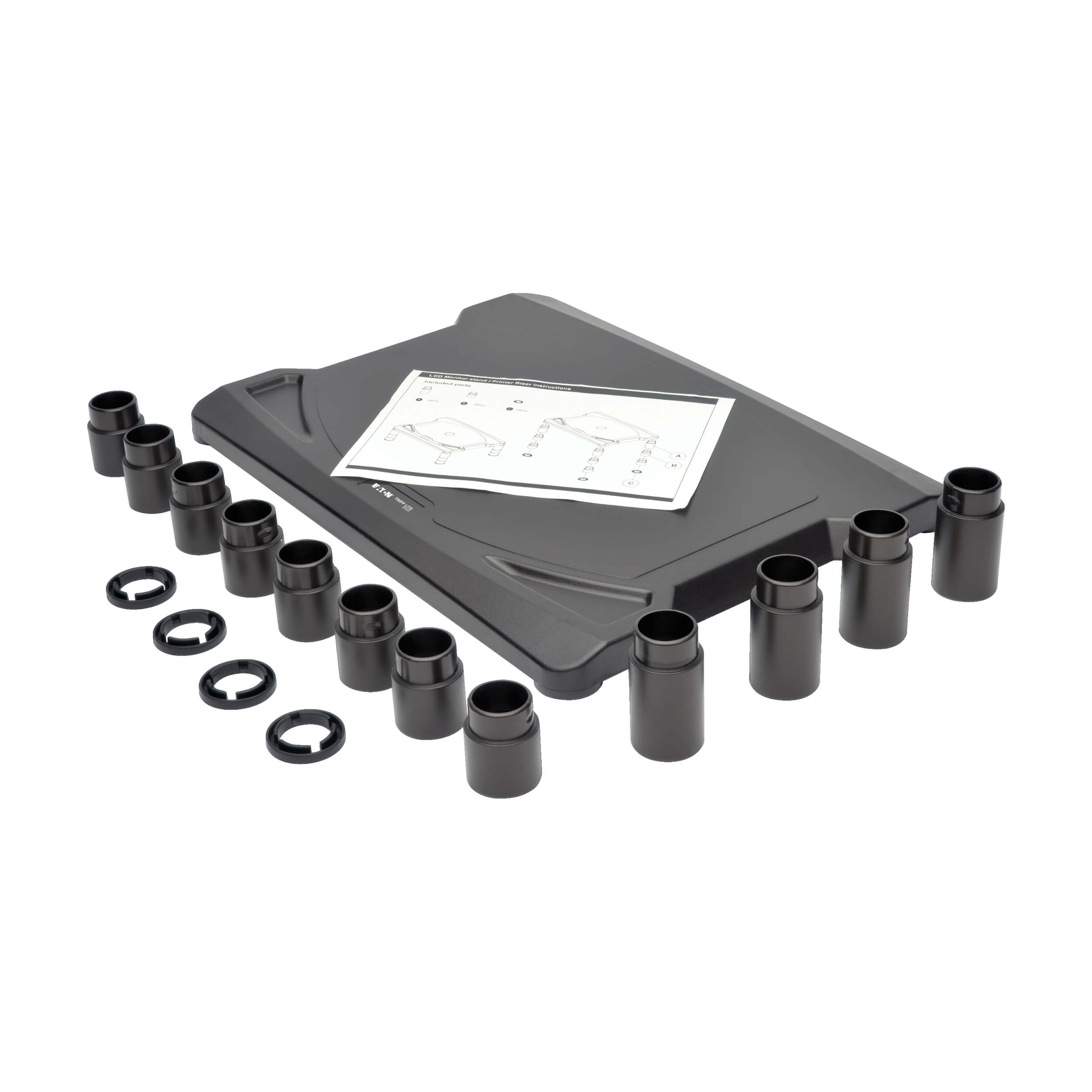 Hight-Adjustable Monitor Riser, Black | Eaton