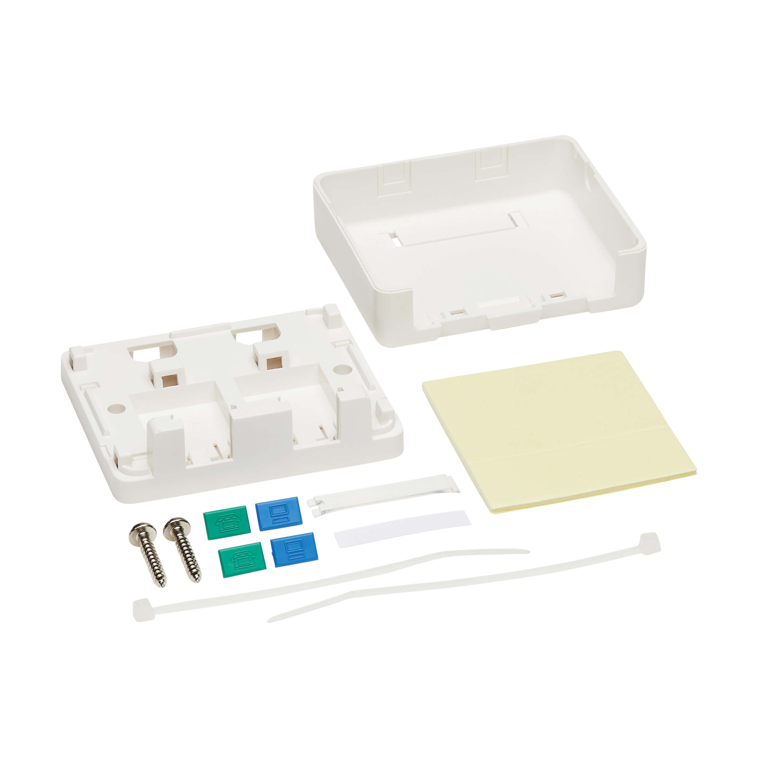 2Port SurfaceMount Box for Keystone Jacks, White Eaton