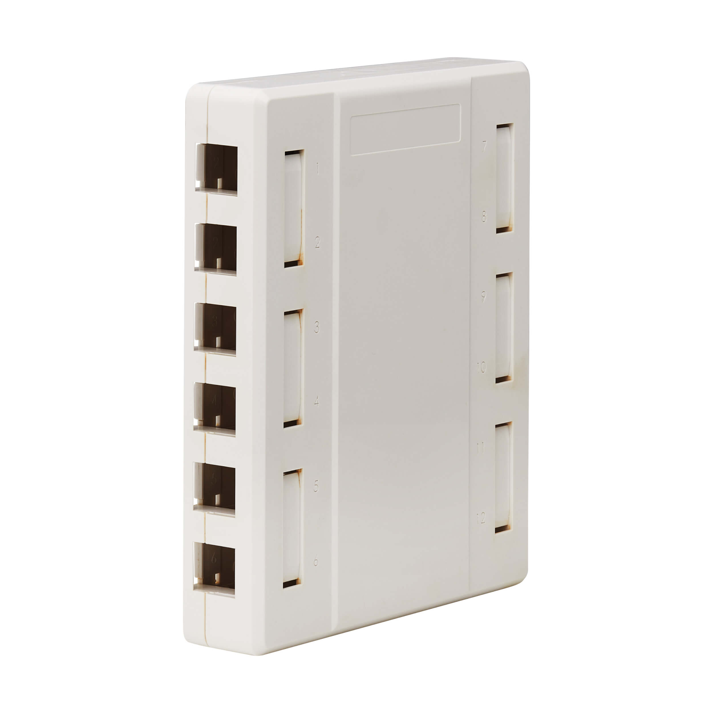 12-Port Surface-Mount Box for Keystone Jacks, White | Eaton