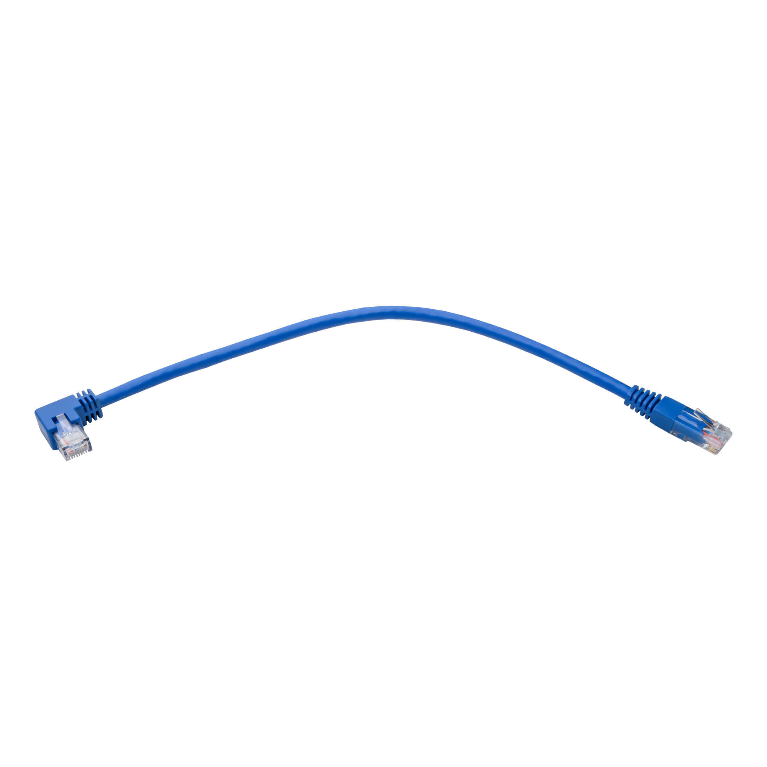 Cat6 Gigabit Cable RightAngle RJ45 M/M, Molded UTP, 1 ft