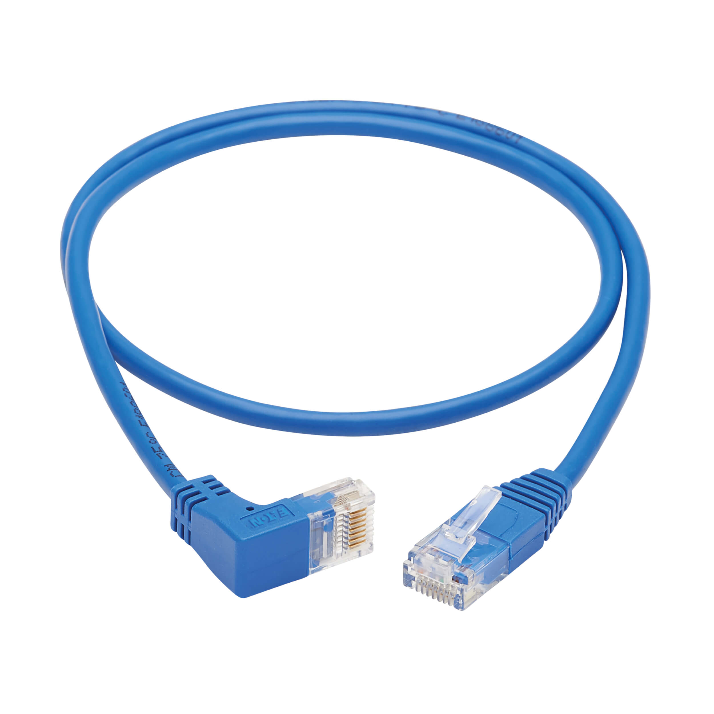 Eaton Rj45 Down Angle Cat6 Gigabit Molded Slim UTP Ethernet Cable (RJ45 Right ...