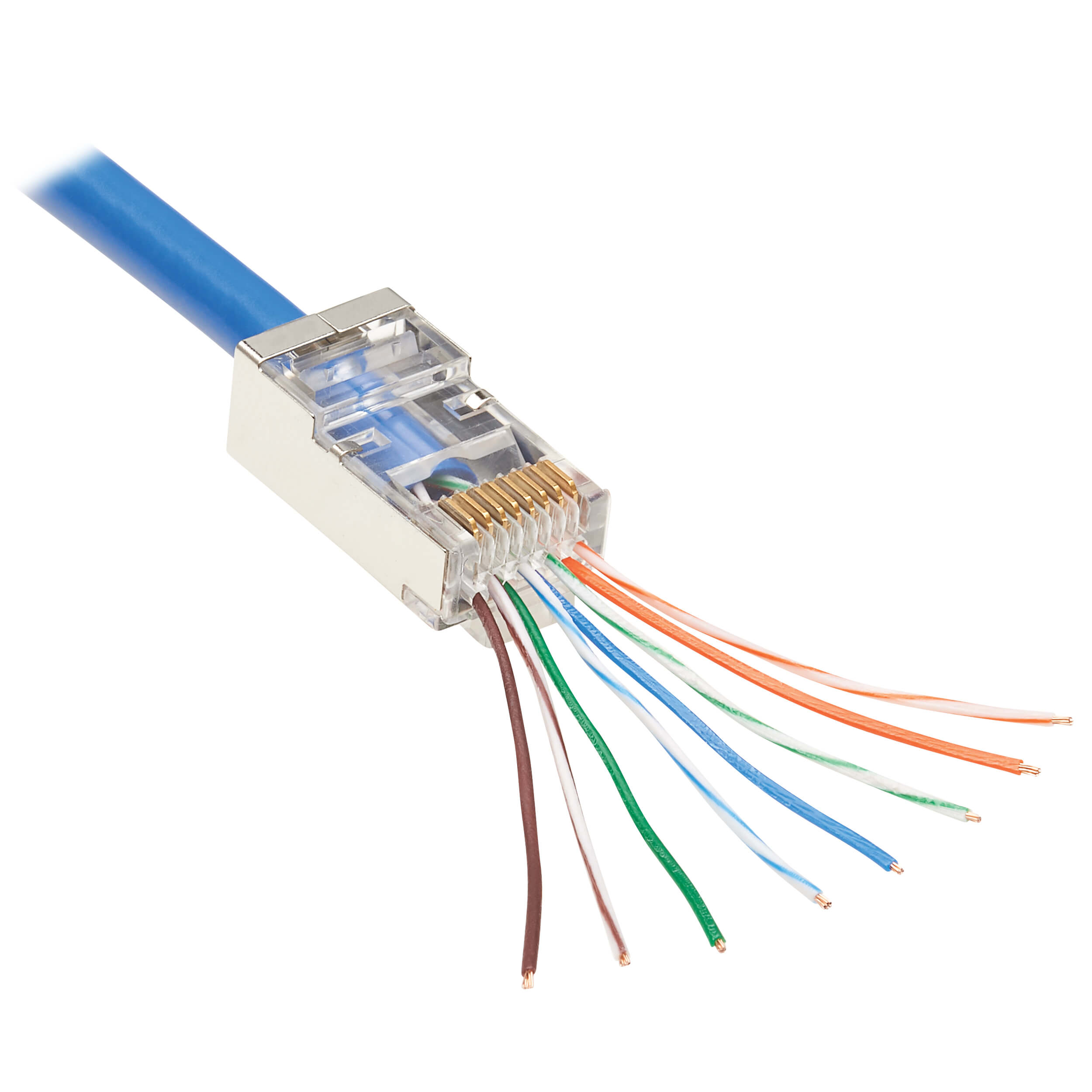 RJ45 Pass-Through FTP Modular Plugs, Cat6, 50 Pack | Eaton