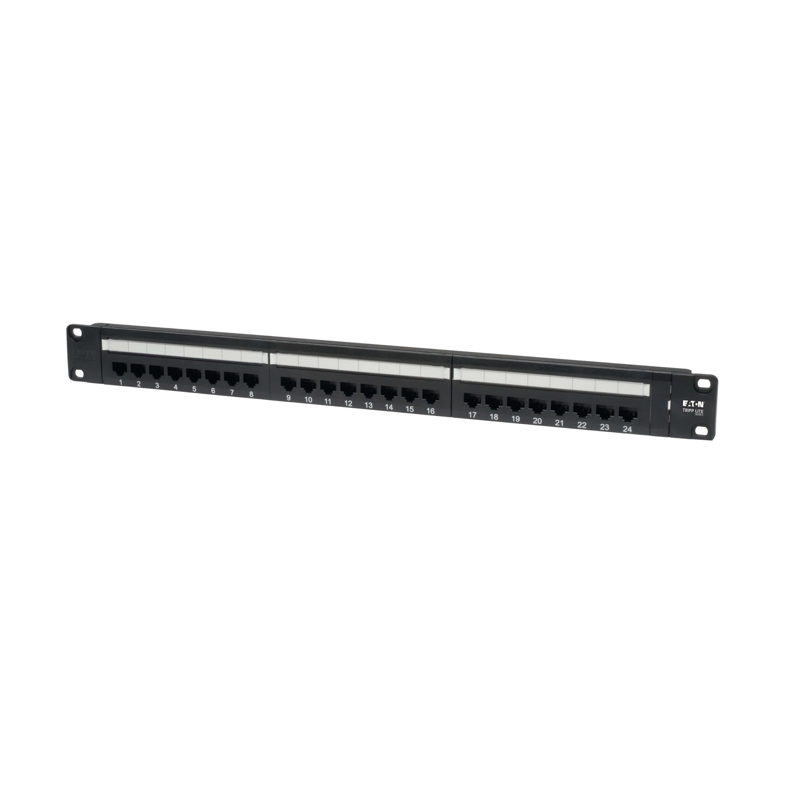 24-Port 1U Rack-Mount Cat6 Cat5 110 Patch Panel, RJ45 | Eaton