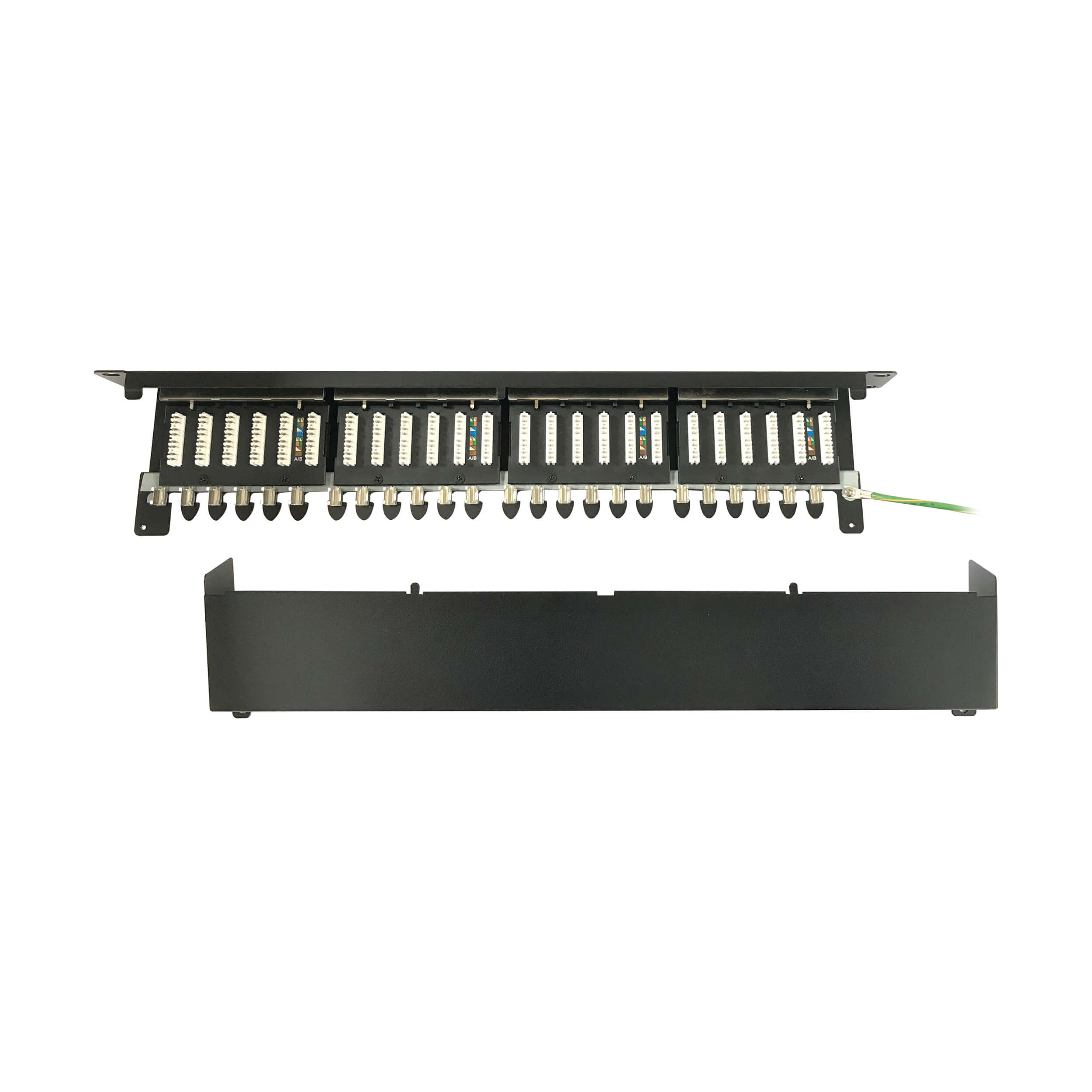 Punchdown Panel 24-Port Cat6a Shielded Patch Panel, 110 Punchdown, 1U, TAA | Eaton