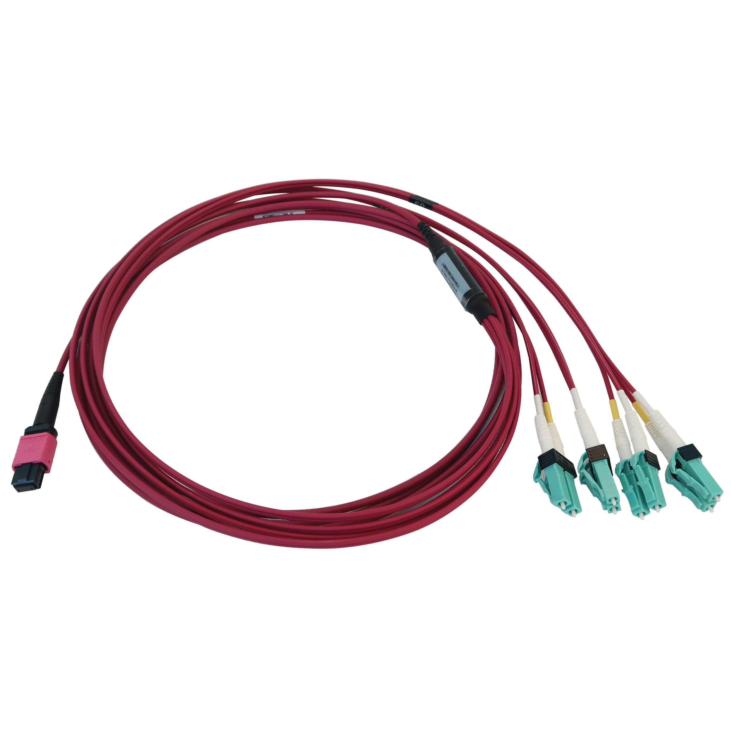 Multimode 50/125 OM4 MPO to 4 x Switchable LC Fiber Patch Cable 12F 3M ...