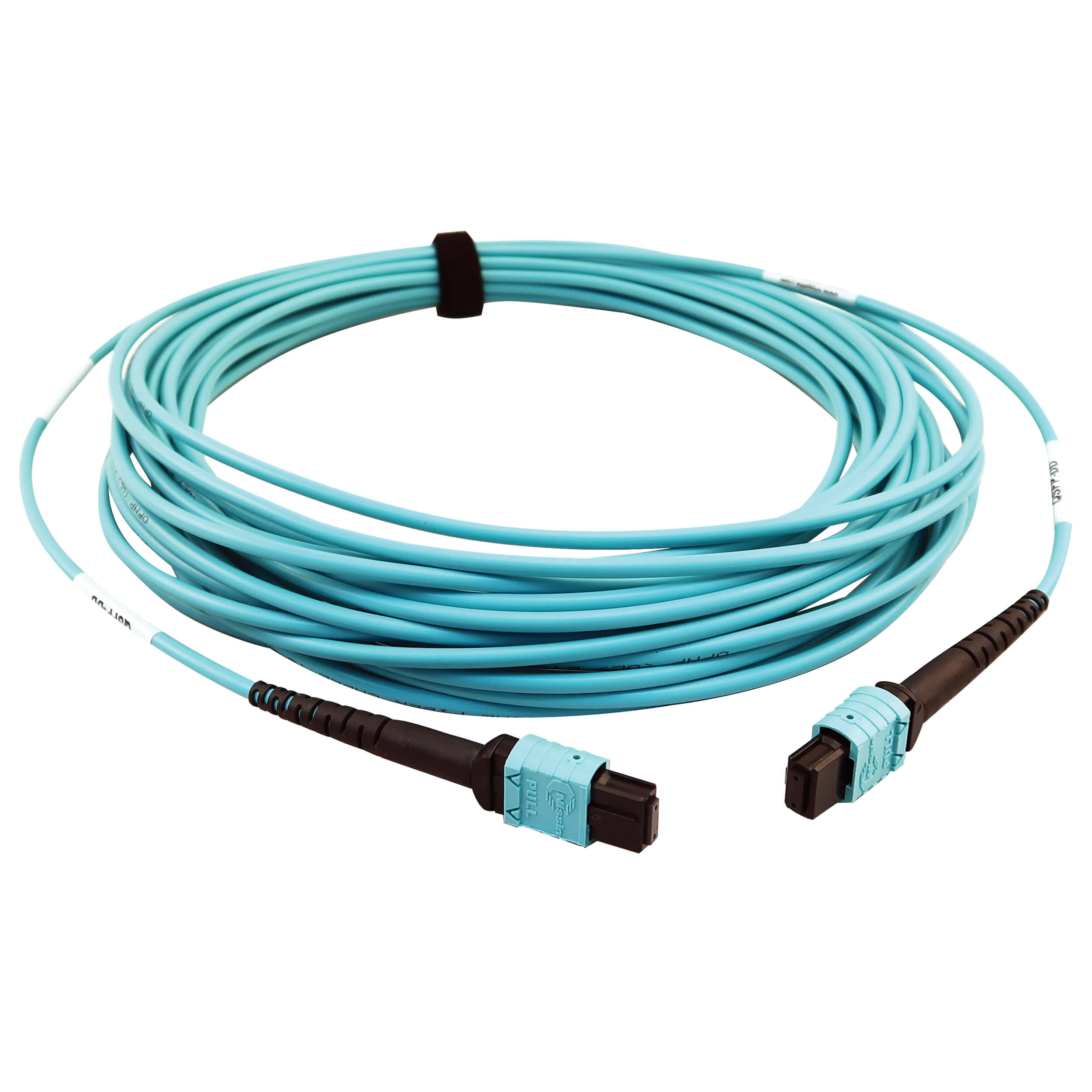 400G MTP/MPO Multimode OM4 Fiber Cable, 24F To 24F Aqua, 10M | Eaton