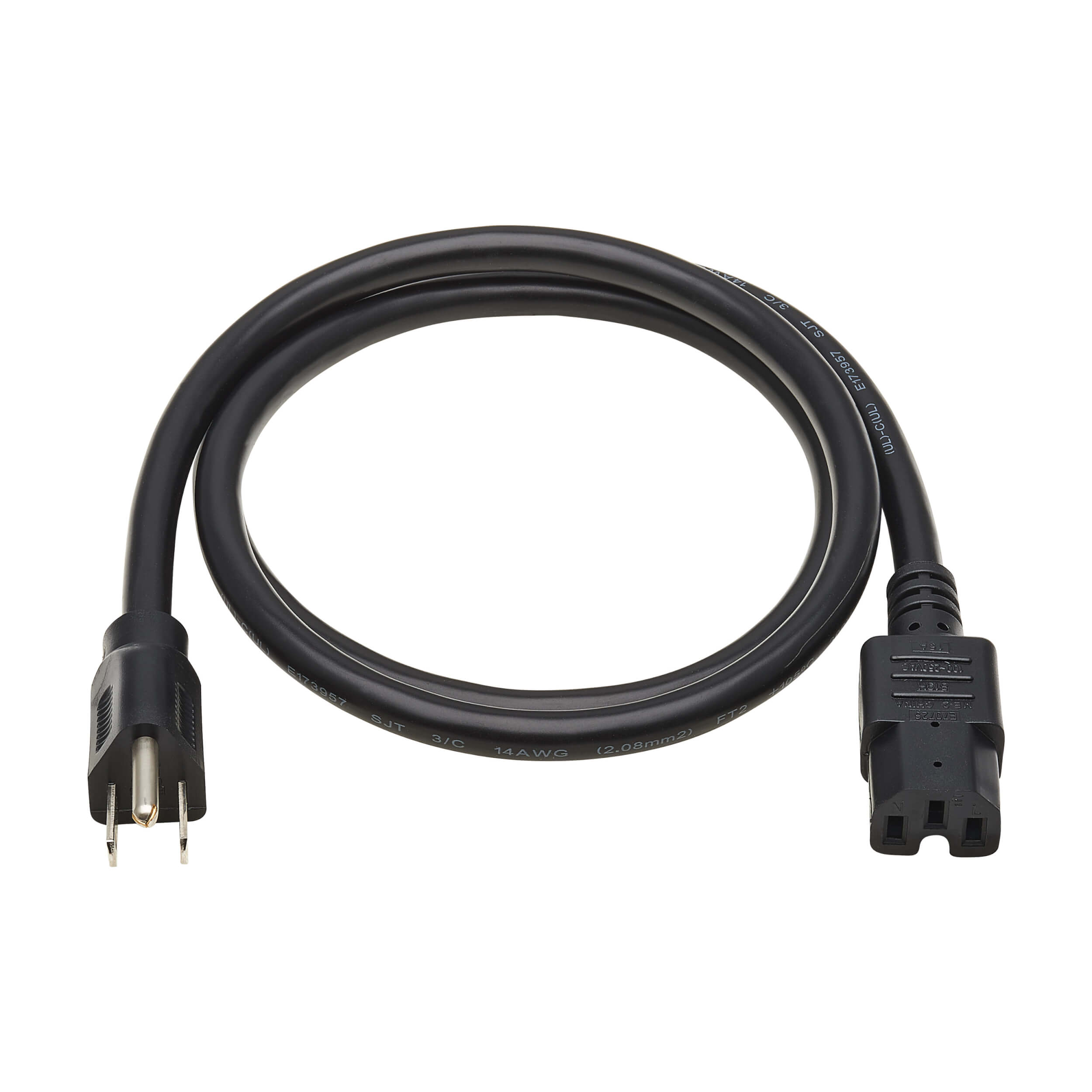 Heavy Duty C15 Power Cord, Heavy Duty, 4 ft, Black Eaton