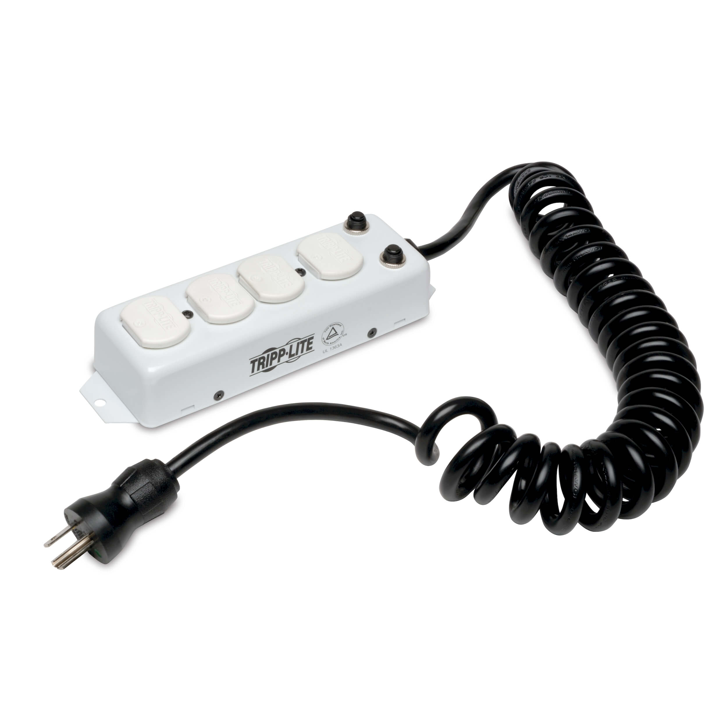 UL 1363A Medical Power Strip, 4x Green Dot Outlets, 3 ft. Coiled Cord