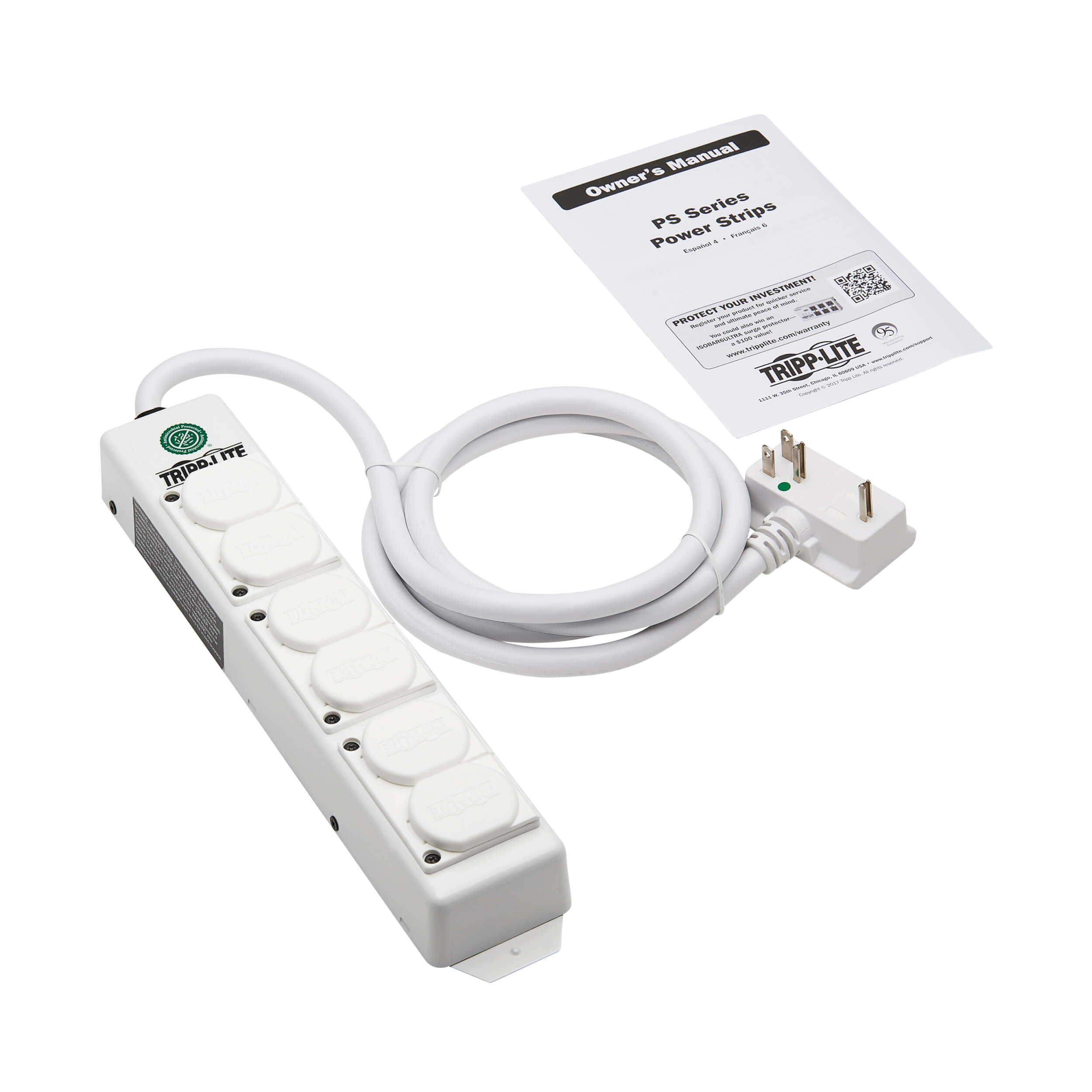 Medical Grade Power Strip for IV Pole, Crash Cart, UL 2930