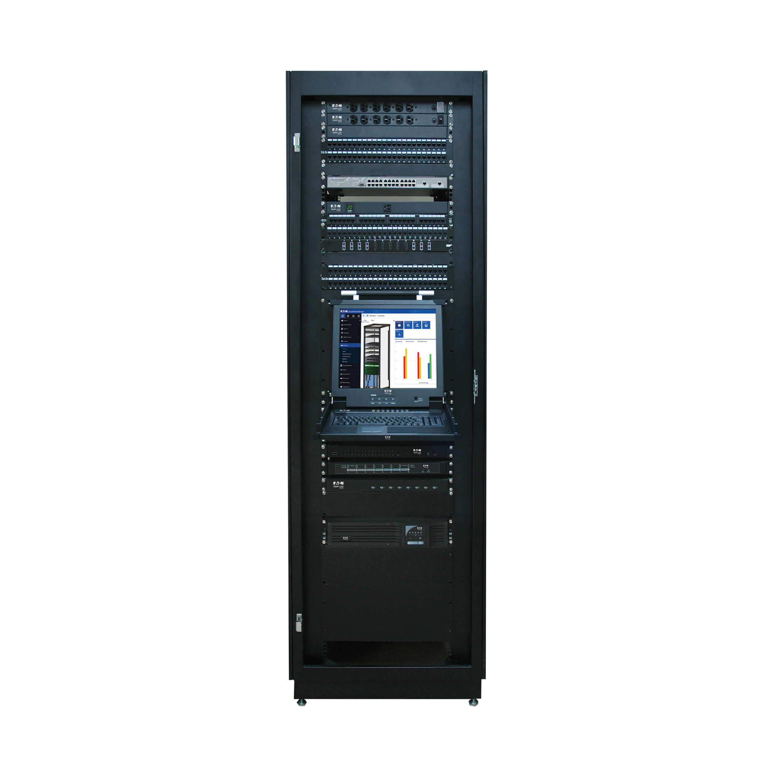 42U Server Rack Locking Front/Rear Doors, Excellent Airflow