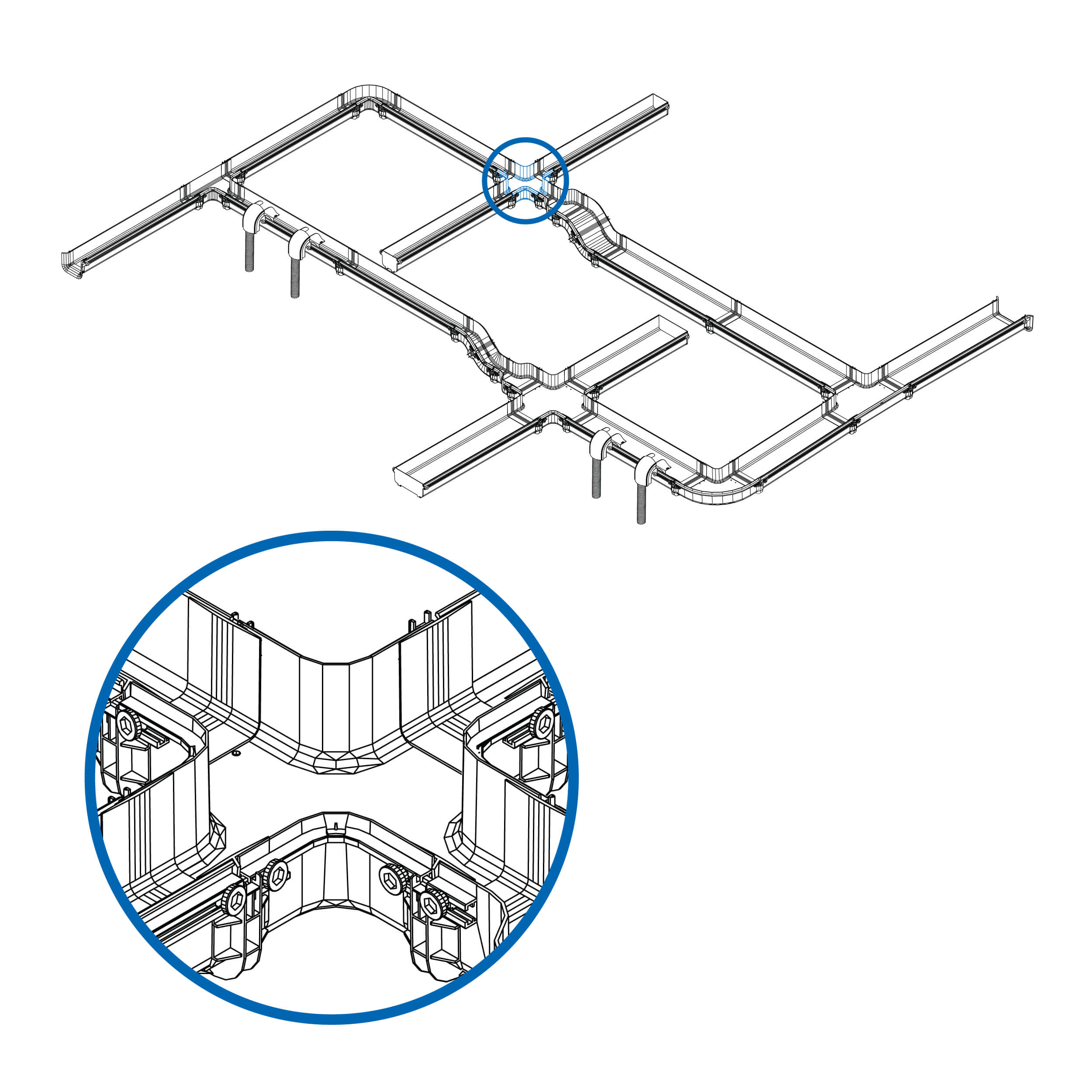 4-Way Junction for Fiber Routing System, 120 mm (5 in.) | Eaton