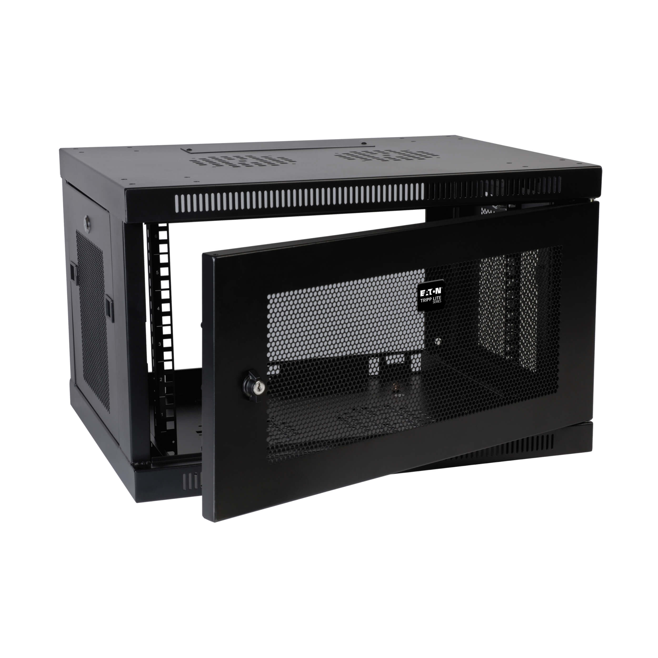 6U Wall Mount Rack for Network Switches, Lockable Eaton