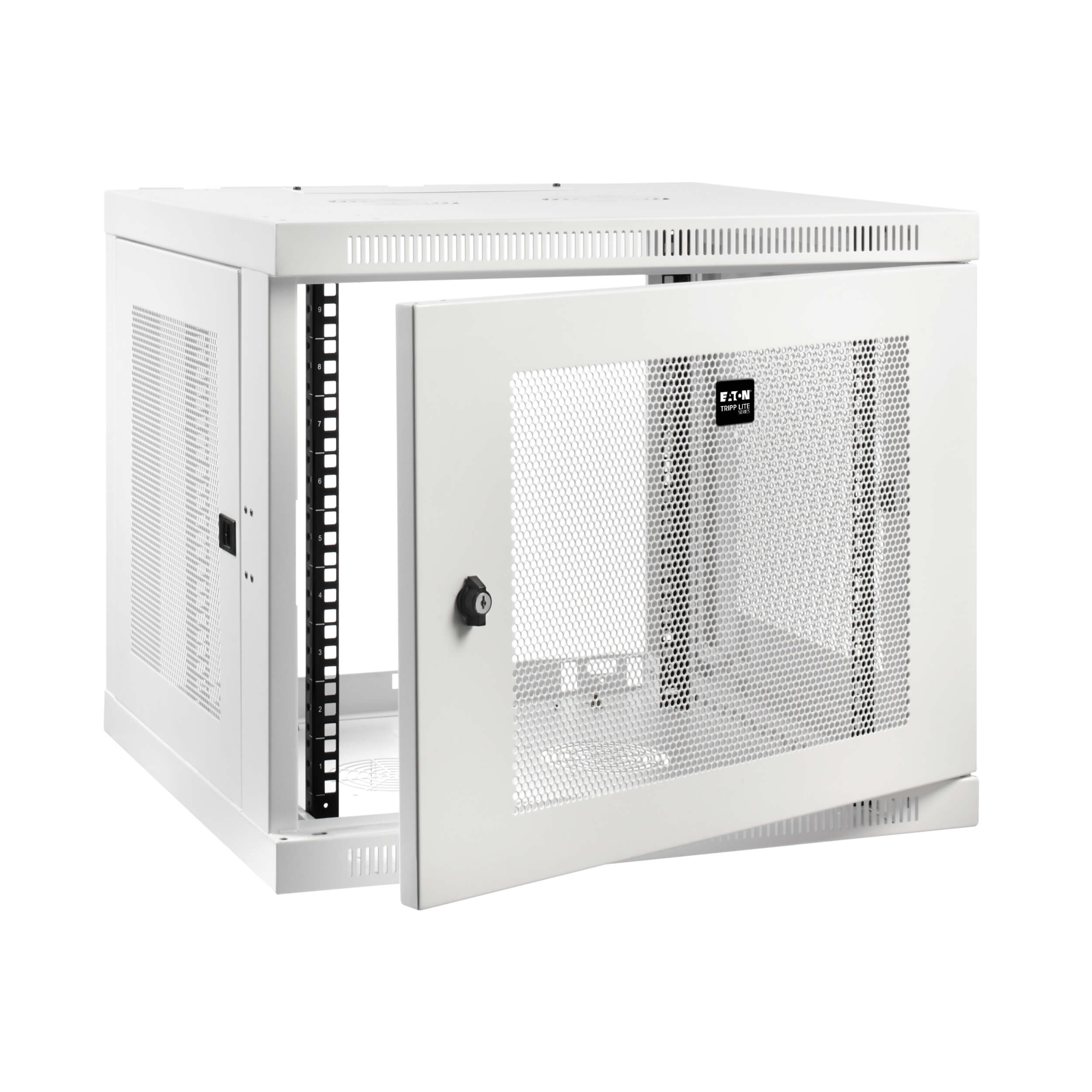 9u White Wall-mount Rack Enclosure For Switches, Patch Panels 