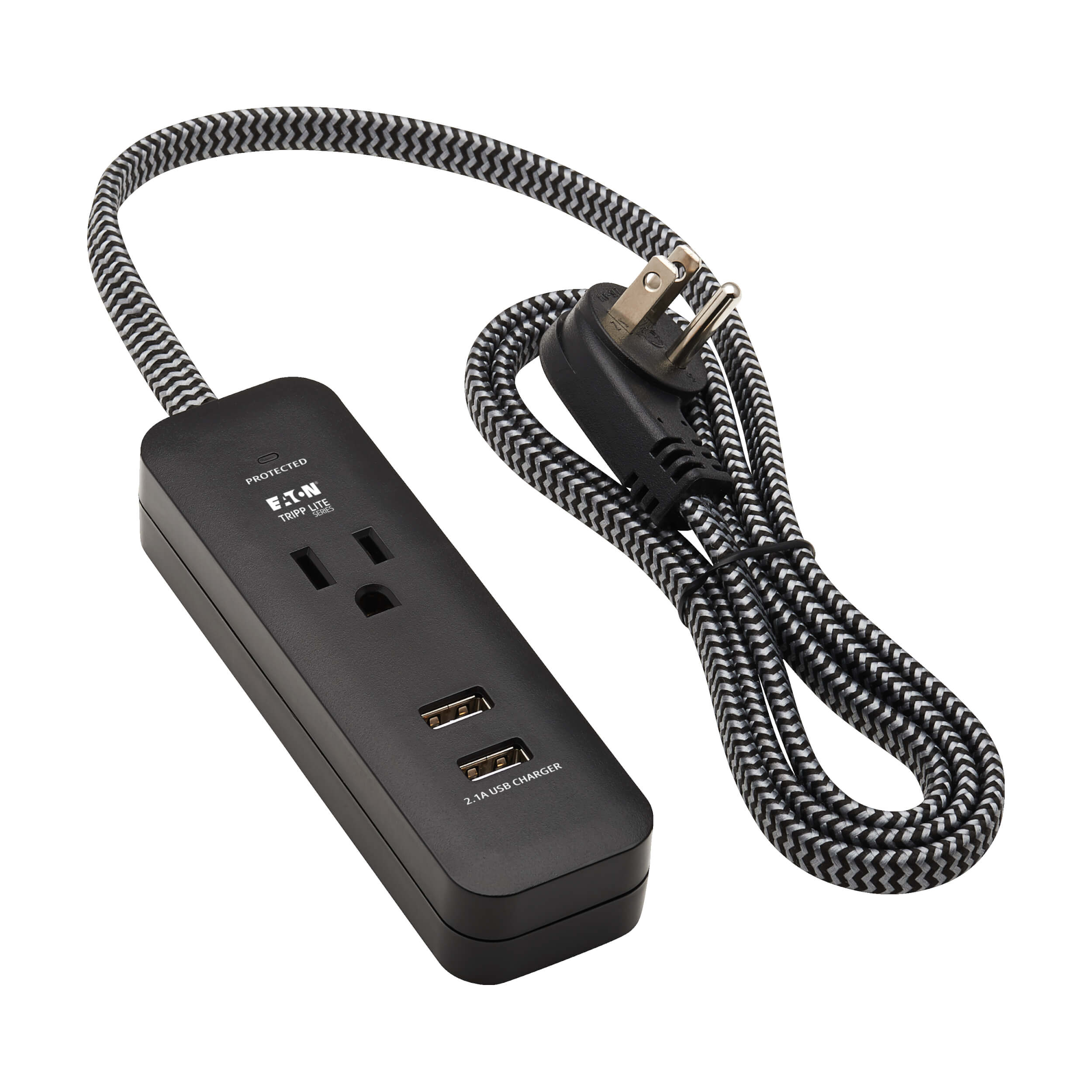 Surge Protector, 1 Outlet, 2 USB Ports, 450 Joules Eaton