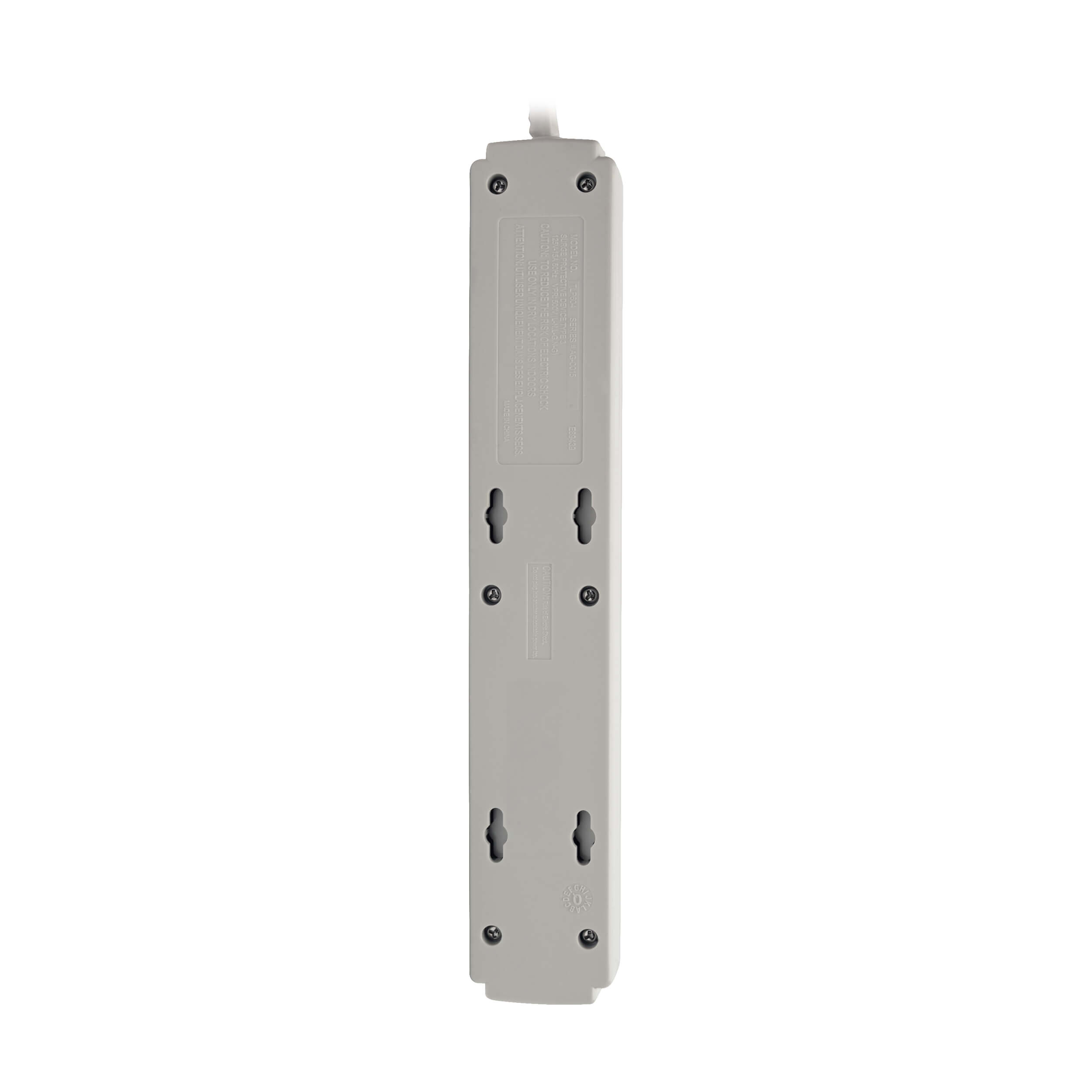 Surge Protector, 6 Outlet, 790 Joules, Light Gray Eaton