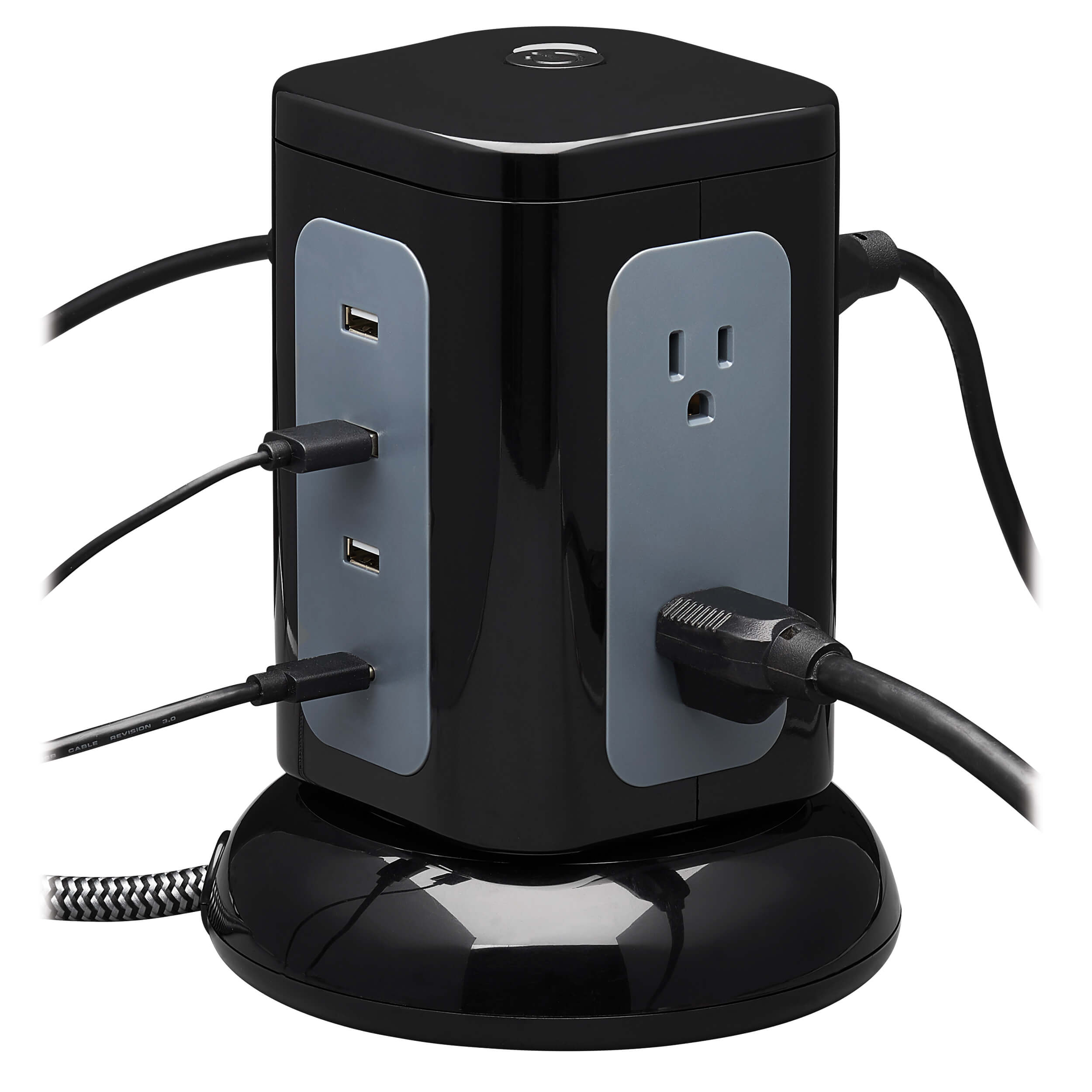 Tower Surge Protector, 6 Outlet, 4 USB Ports, 8-ft Cord | Eaton