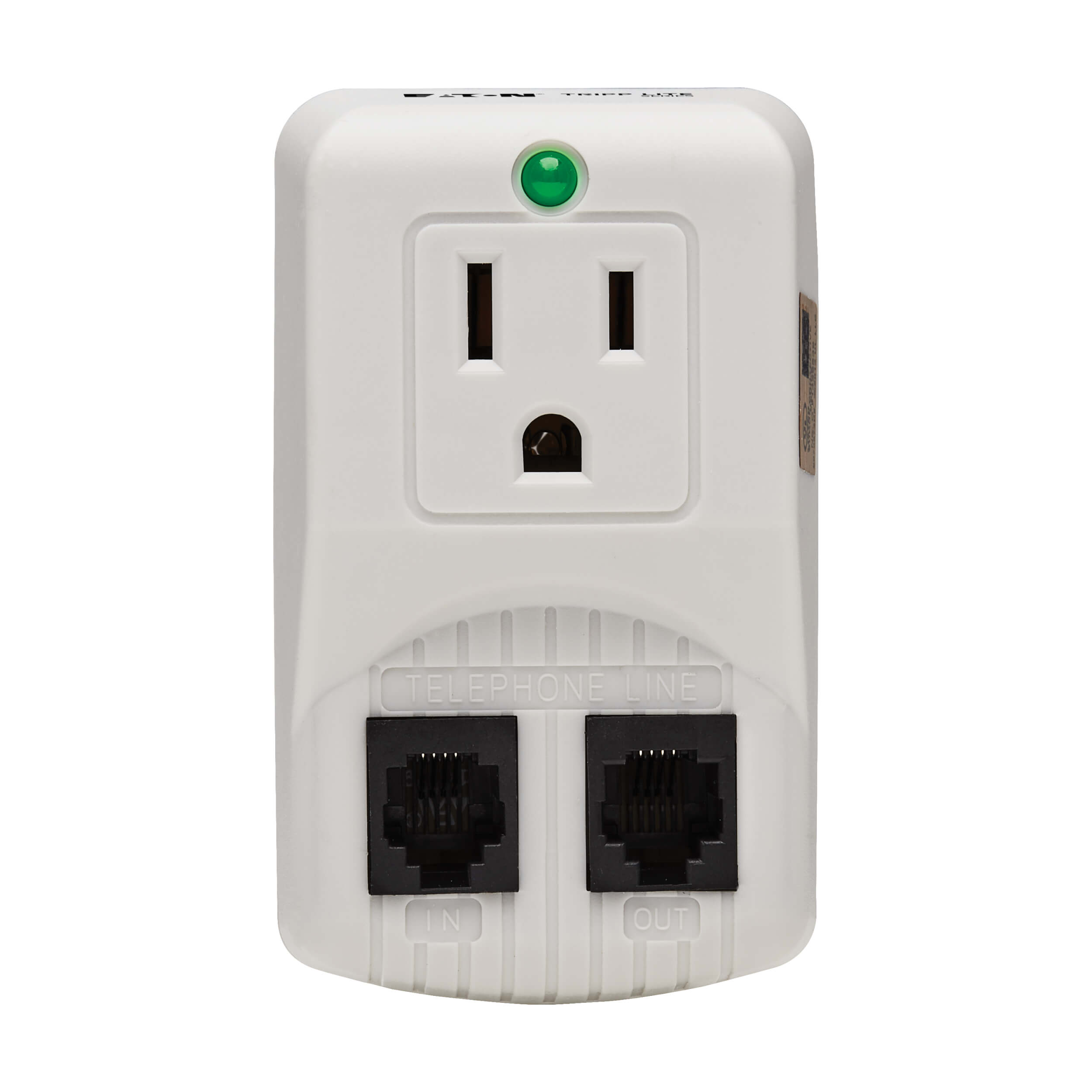 Portable Surge Protector, 1 Outlet, 750 Joules, Tel, Modem Eaton