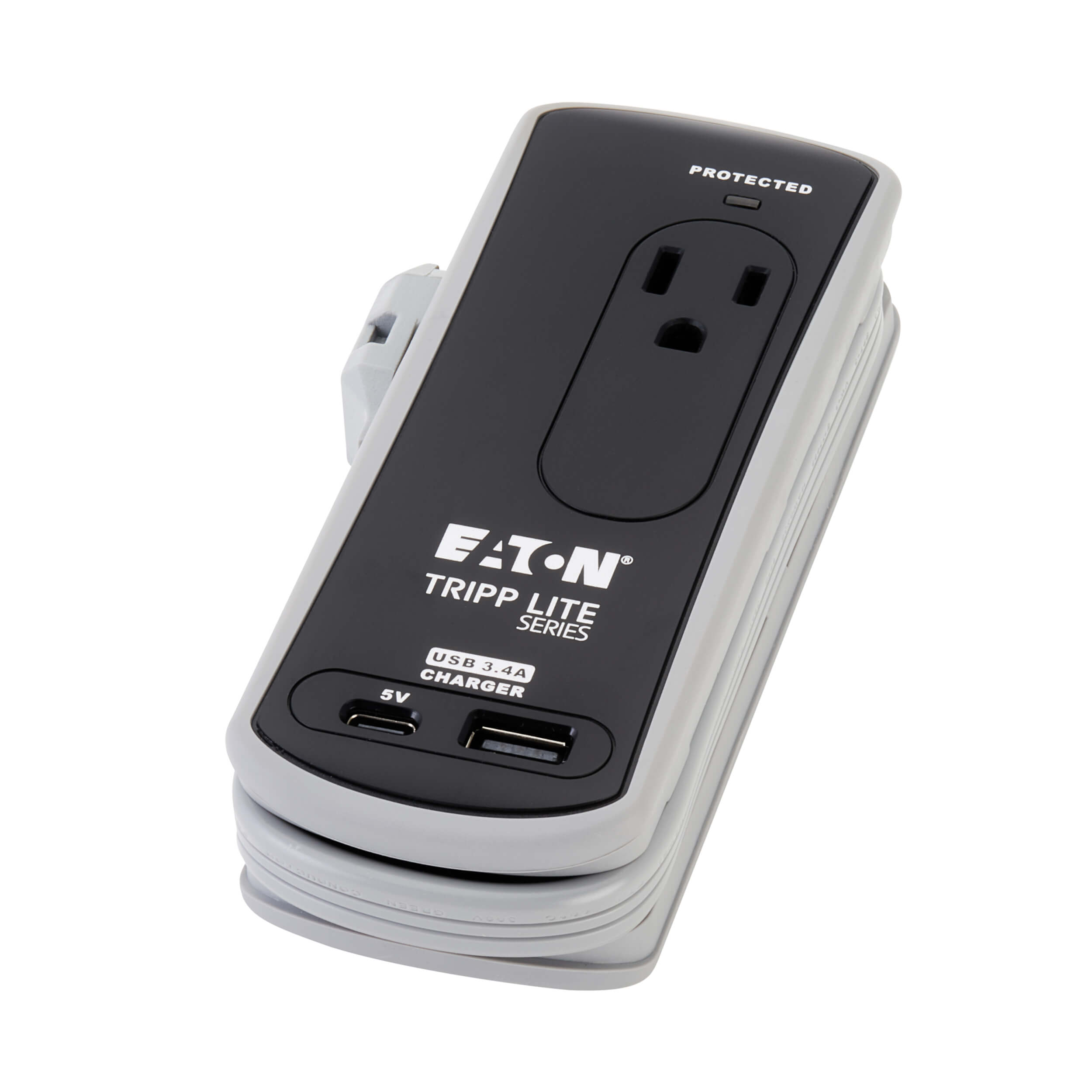 Surge Protector, 2 Outlet, Direct Plug-in, USB-A, USB-C | Eaton