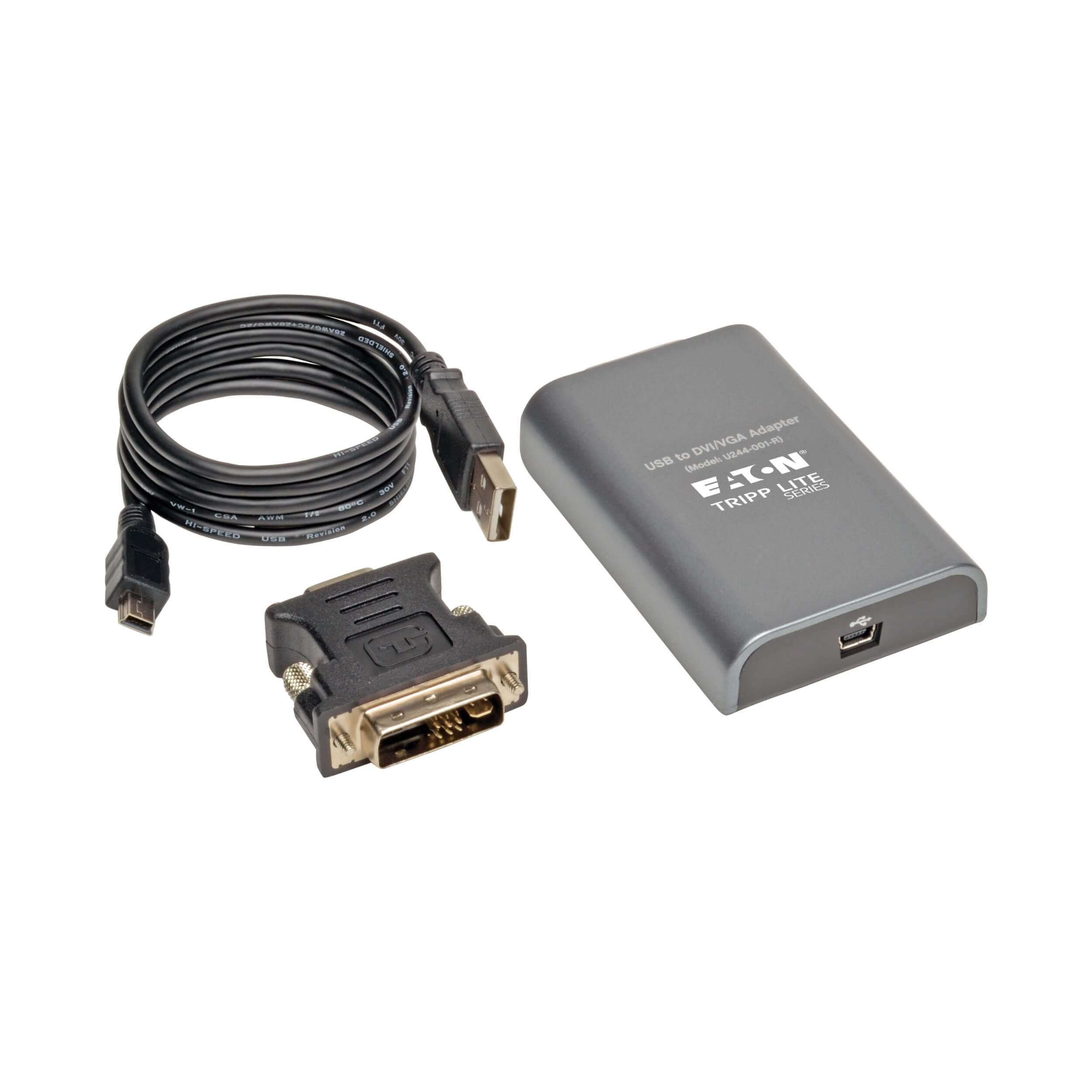 USB-A to DVI VGA Dual Monitor External Video Card, 1080p 60hz | Eaton