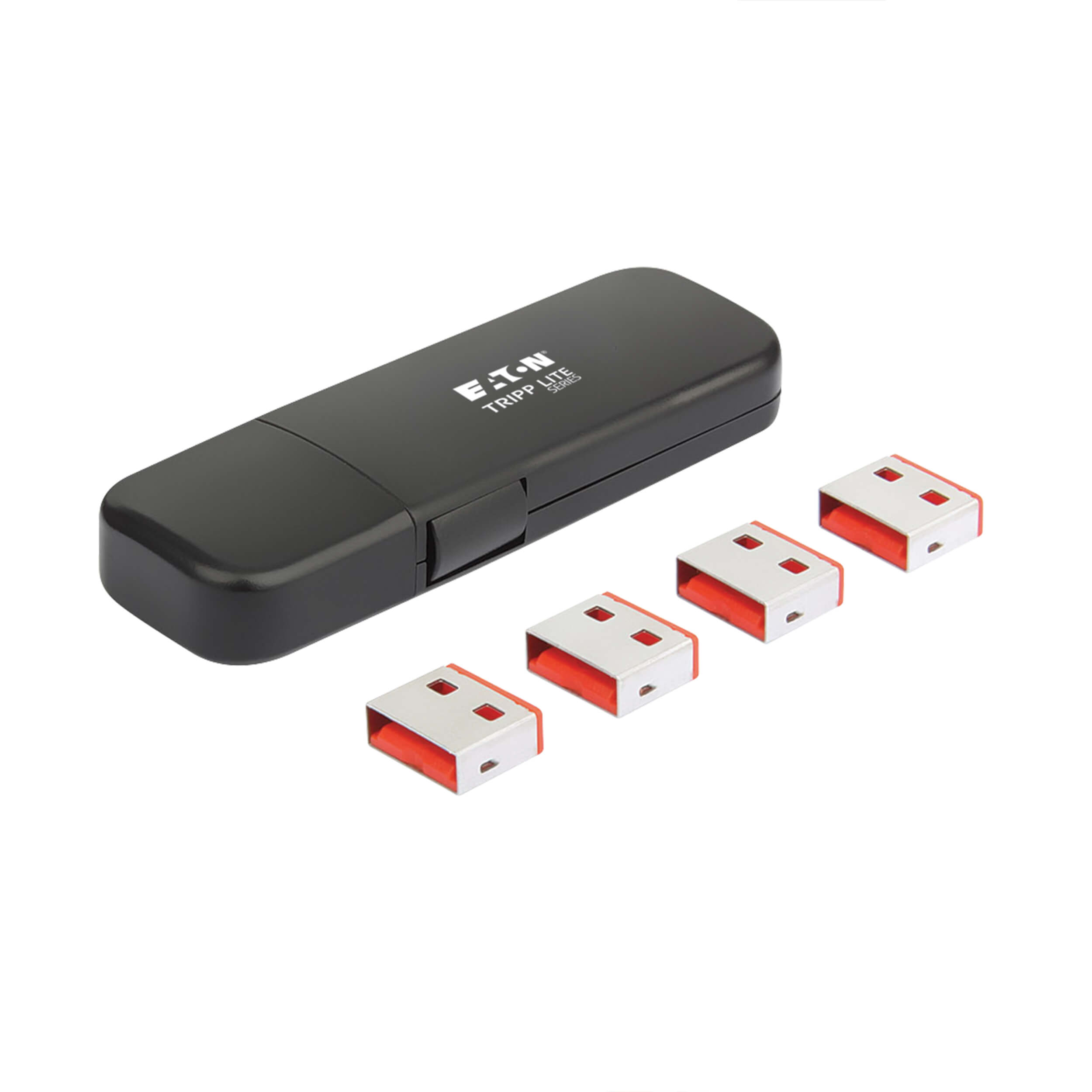 USB-A Port Security Block with Reusable Key, 4 Pack | Eaton