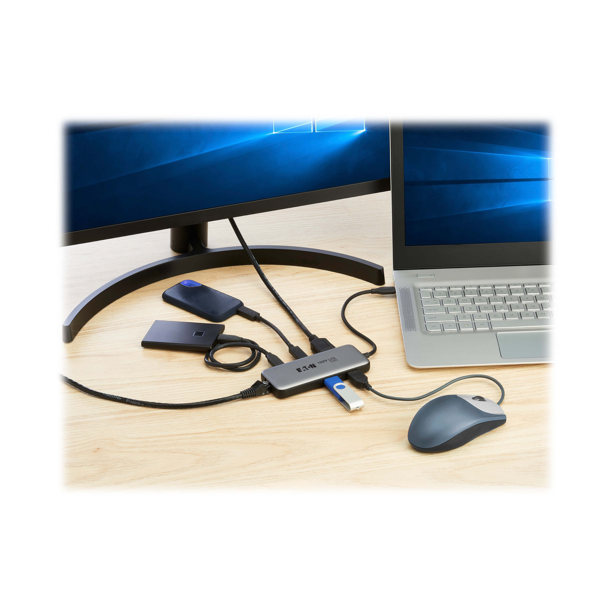 USB-C Multiport Adapter, 4K 60Hz HDMI, USB, Ethernet, 100W Charging | Eaton