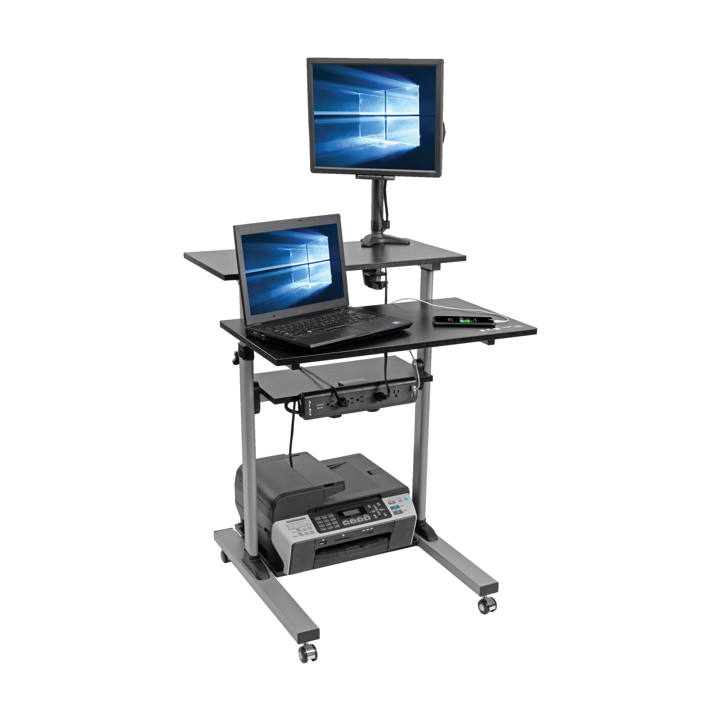 Rolling Standing Desk Workstation, Height Adjustable | Eaton