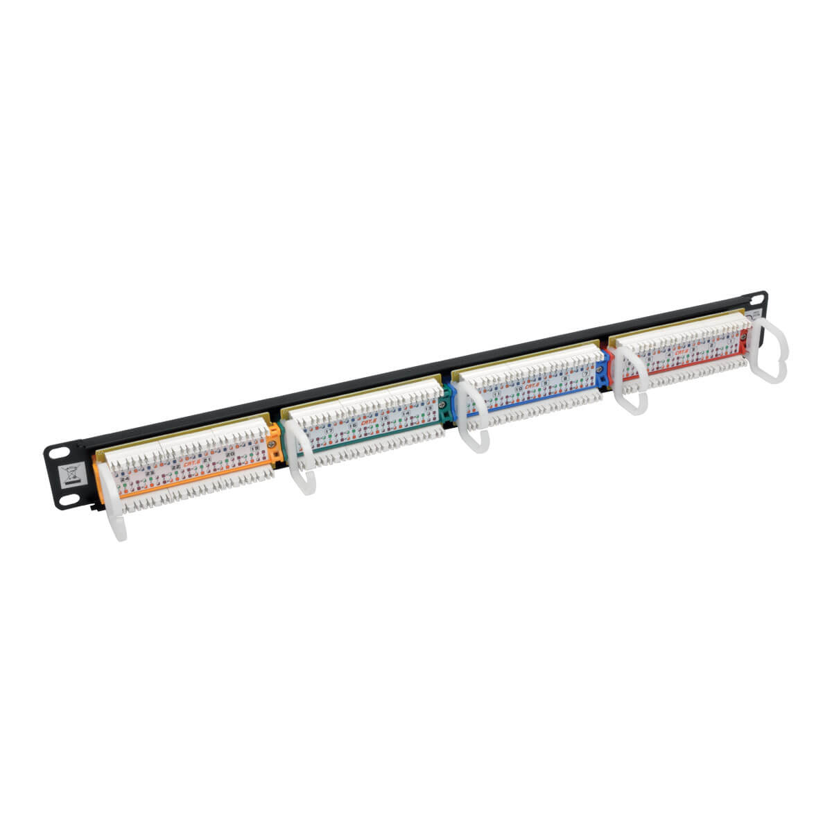 24-Port 1U 110-Type Color-Coded Patch Panel, RJ45 Ethernet, 568B, Cat5 ...