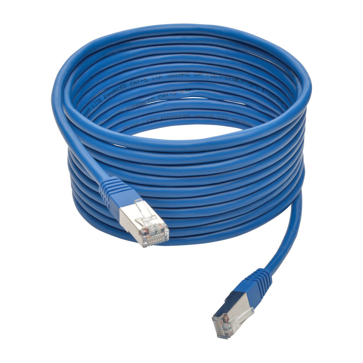 Cat5e Molded Shielded Cable, Blue, 15ft Eaton