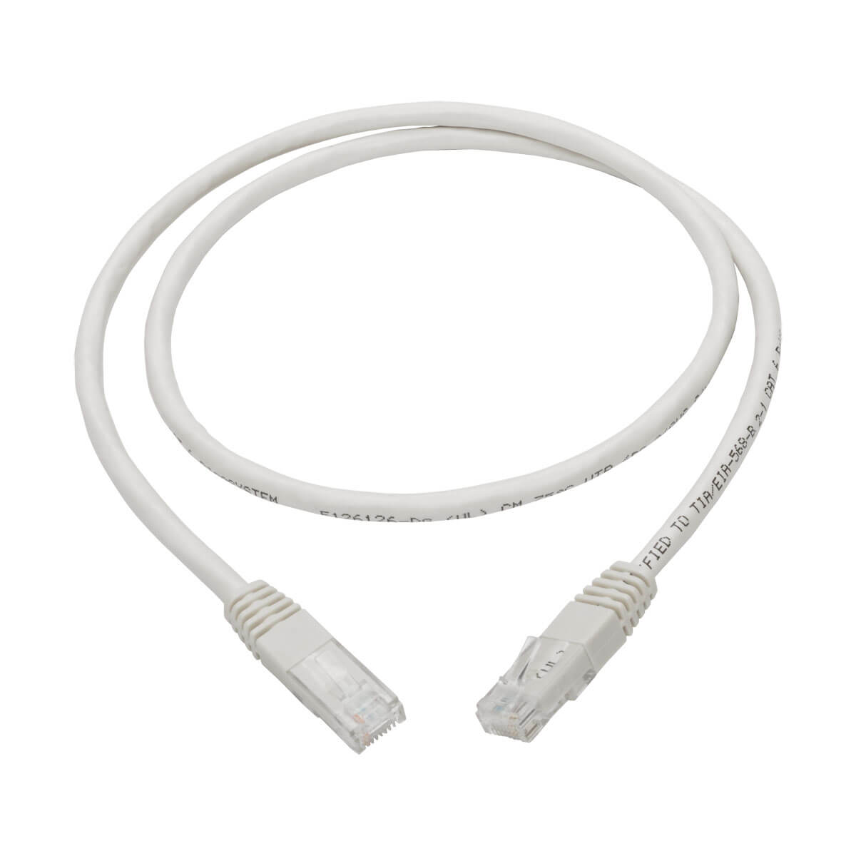 Cat6 Gigabit Cable, White, 3ft Eaton