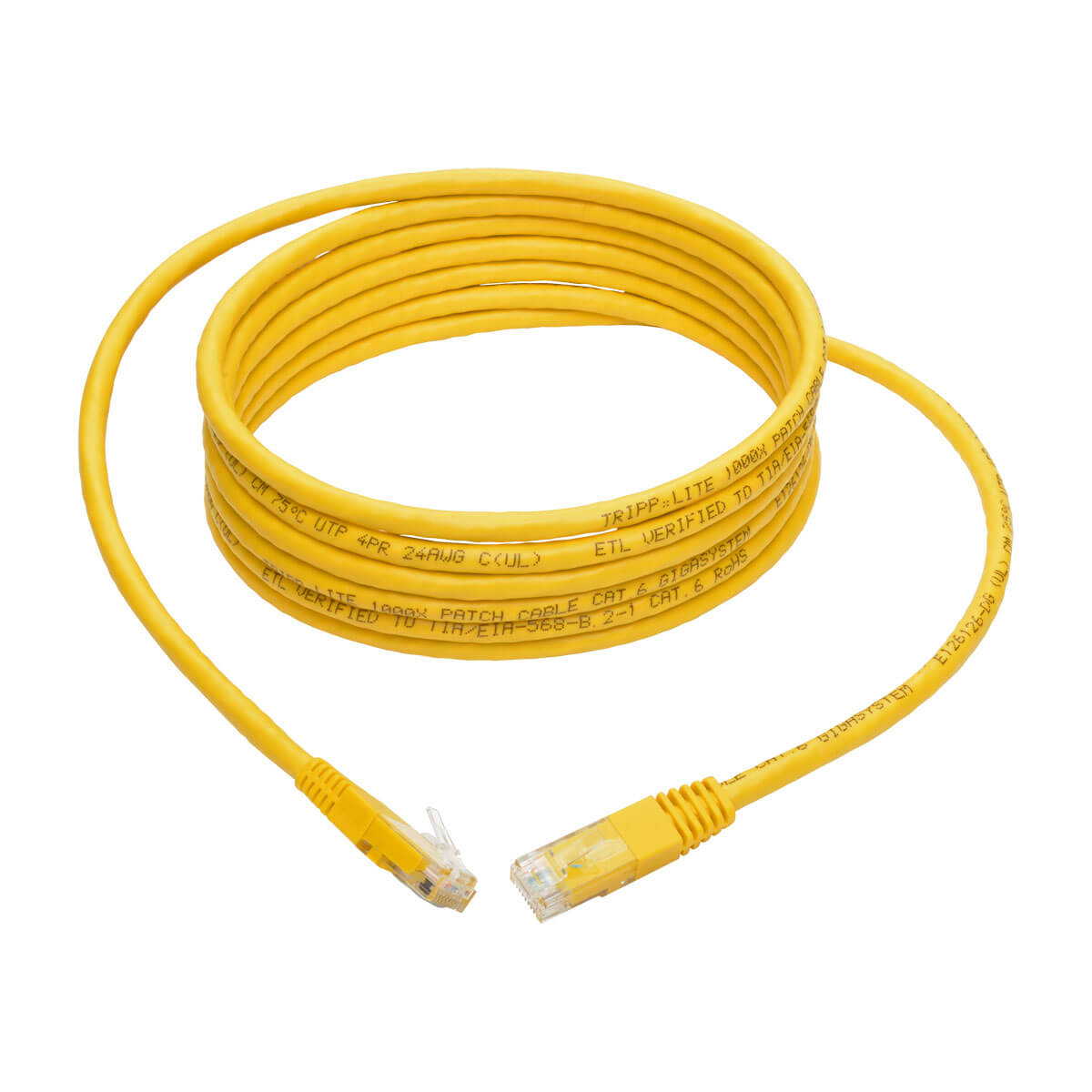 Cat6 Gigabit Cable, Yellow, 10ft Eaton