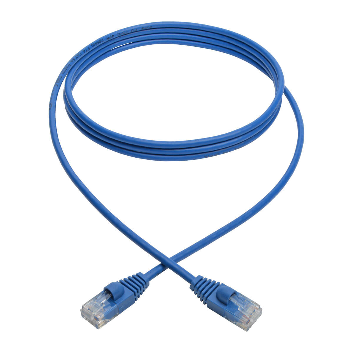 Cat6a 10G Snagless Slim Cable, Blue, 6ft Eaton