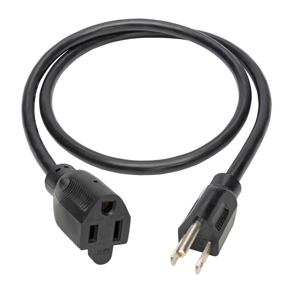 3 ft Extension Cord, 5 15P to 5 15R, 13A, 16 AWG, Black Eaton