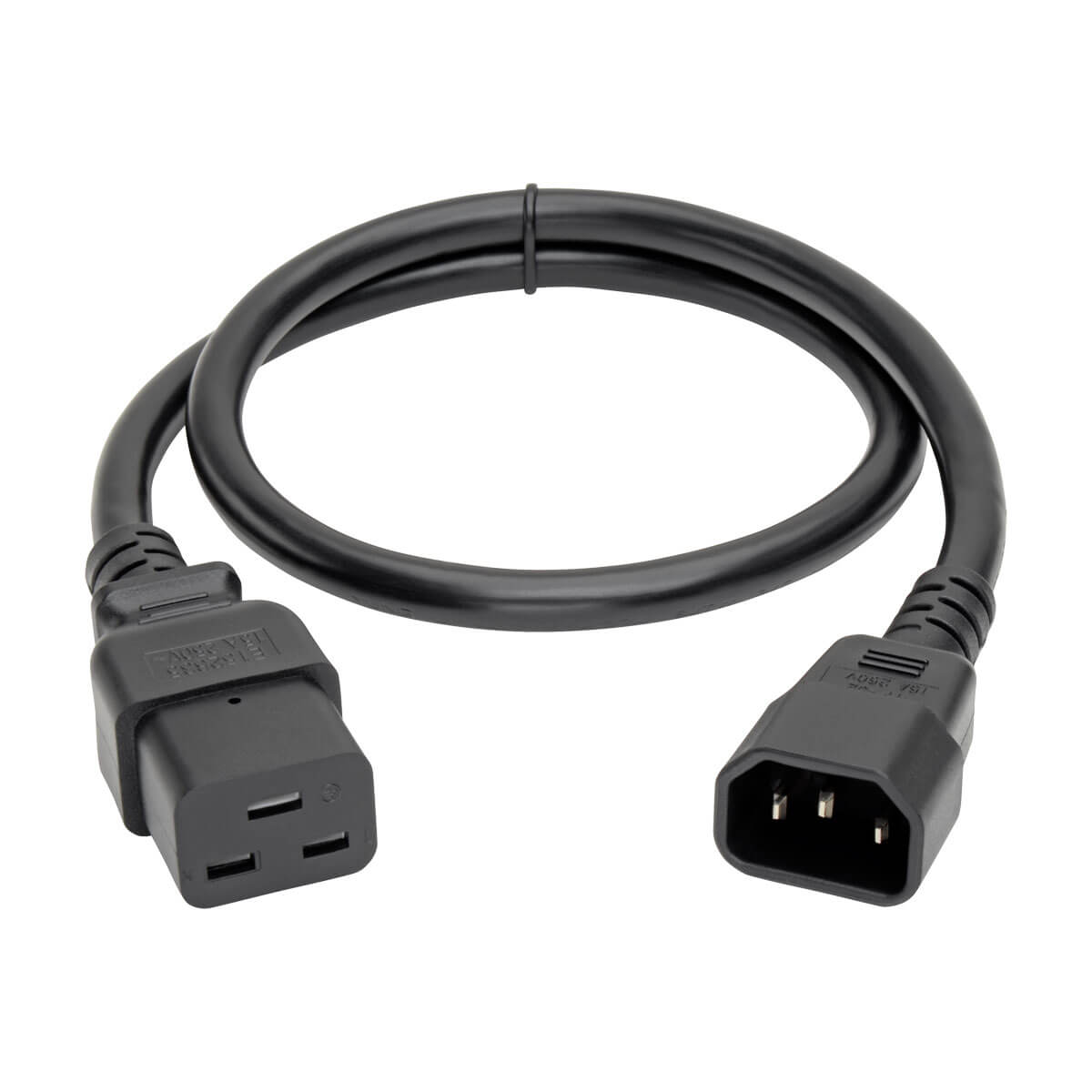 C19 To C14 Power Cord, Power Adapter, 2 ft, Black Eaton