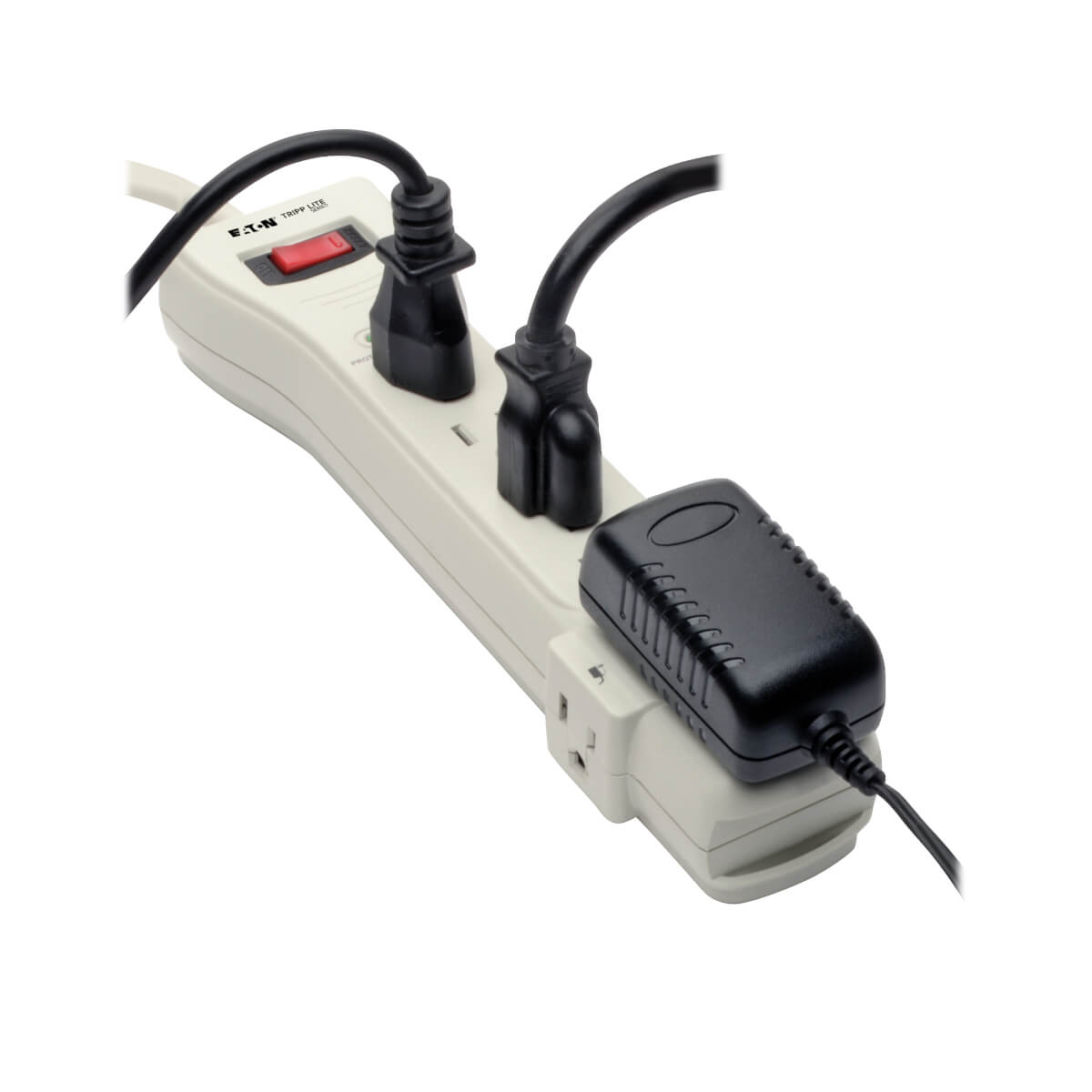 Surge Protector, 7 Outlet, 2160 Joules, 7ft Cord, Light Gray Eaton