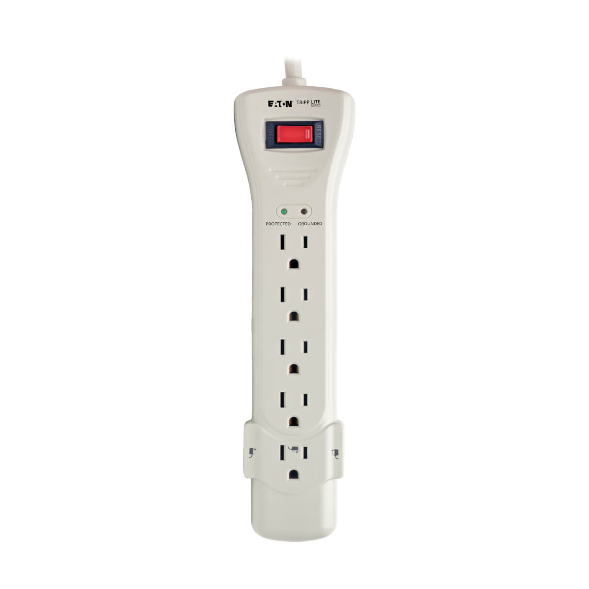 Surge Protector, 7 Outlet, 2160 Joules, 7ft Cord, Light Gray Eaton