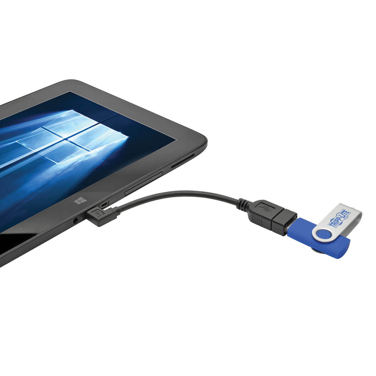 Micro USB to OTG Host Adapter Cable, MicroB to USBA, 6 in Eaton