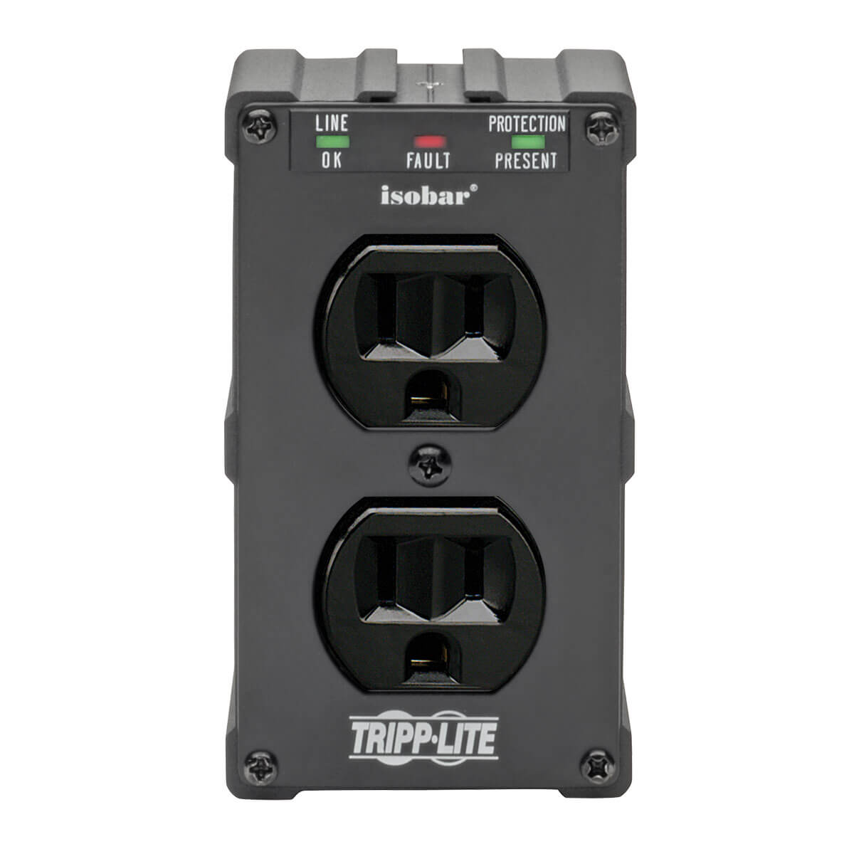 Isobar Surge Protector, 2 Outlet, 1410 Joules, Diagnostic LED | Eaton