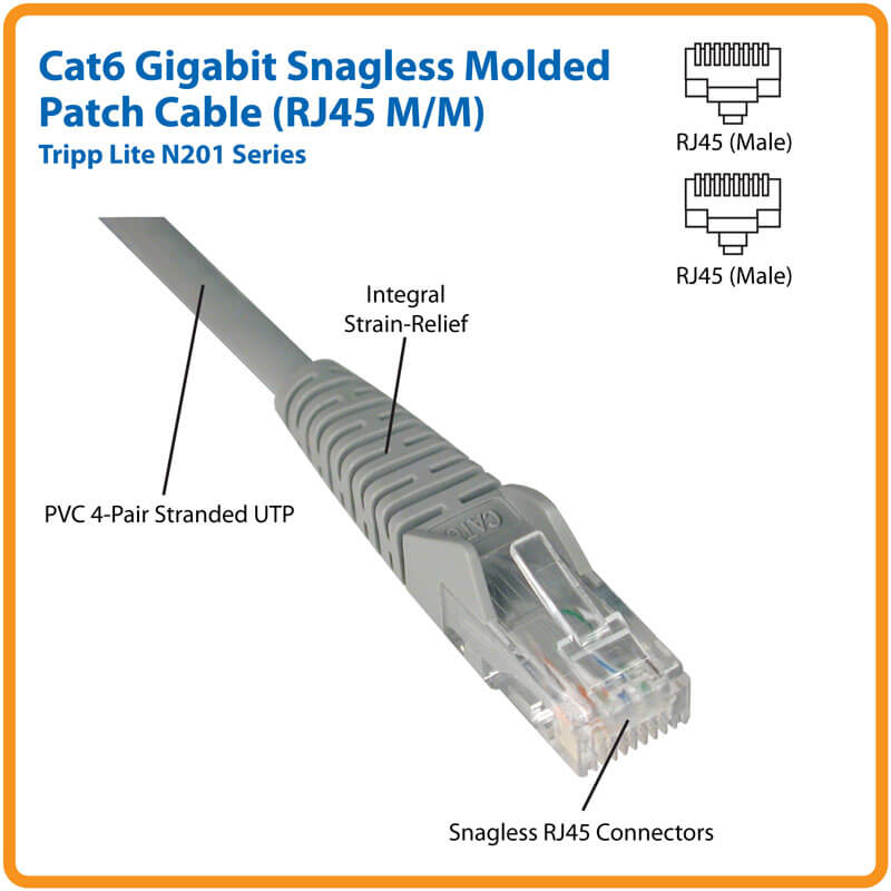 Beige RJ45 Plug RJ45 Plug 4.57 m 15 ft Network Cable; MP-64RJ45UNNE-015 Network Cable Cat6