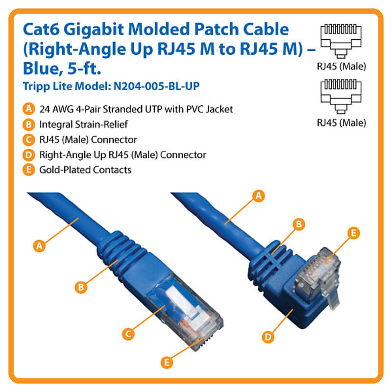 thumbnail image 2 of Andee Cables Crossover CAT5E Gigabit Ethernet Patch Cable – RJ45, 1m To 30m Lengths 2 of 4
