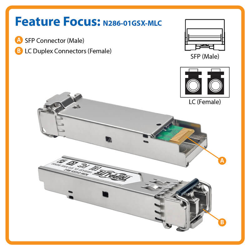 HP J4858C Compatible SFP Transceiver, Multimode LC | Tripp Lite