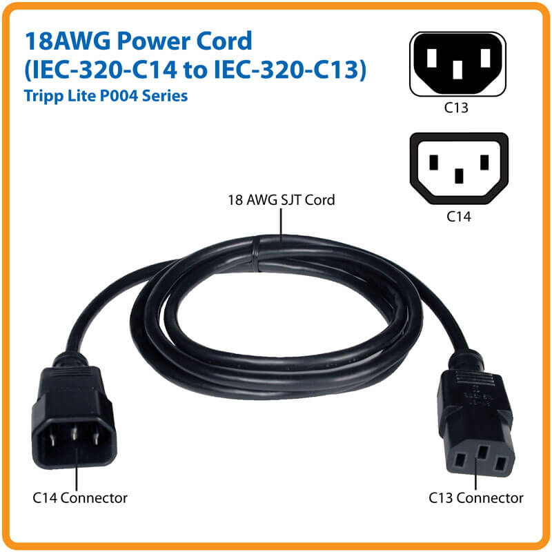 Jimier Black IEC C14 Male to 3 Three C13 Female Y Type Splitter Extension Cable 20cm Lysee Data Cables